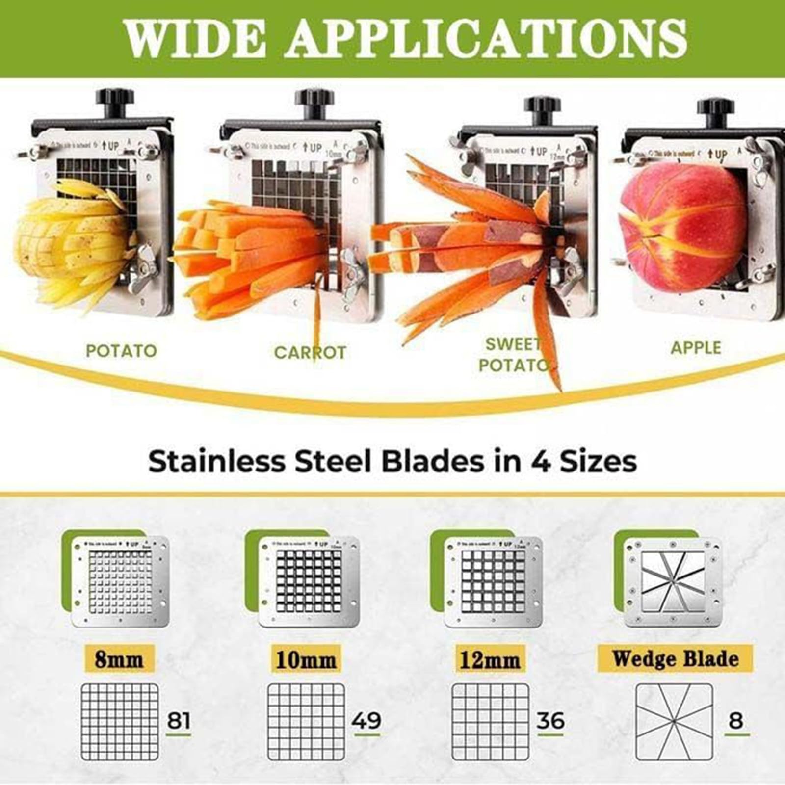Cortador Verduras Eléctrica con 4 Cuchillas Reemplazables Cortador Patatas