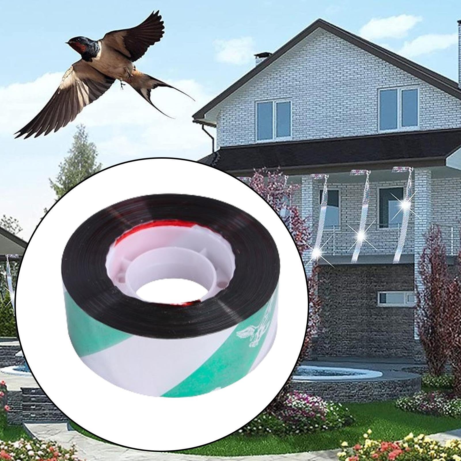 Birds Scare odblaskowa wstążka - 79 m wstążka odbłyśnika ptaków, folia aluminiowa odblaskowa taśma błyskowa dla ptaków antykolizyjne wstążki do ogrodu