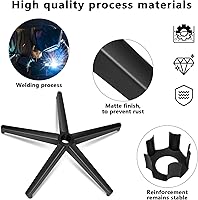 Vista 2 de Piezas de repuesto para silla de oficina, 28 pulgadas, repuesto de base resistente (2200 libras), pata de metal reforzada, rueda universal