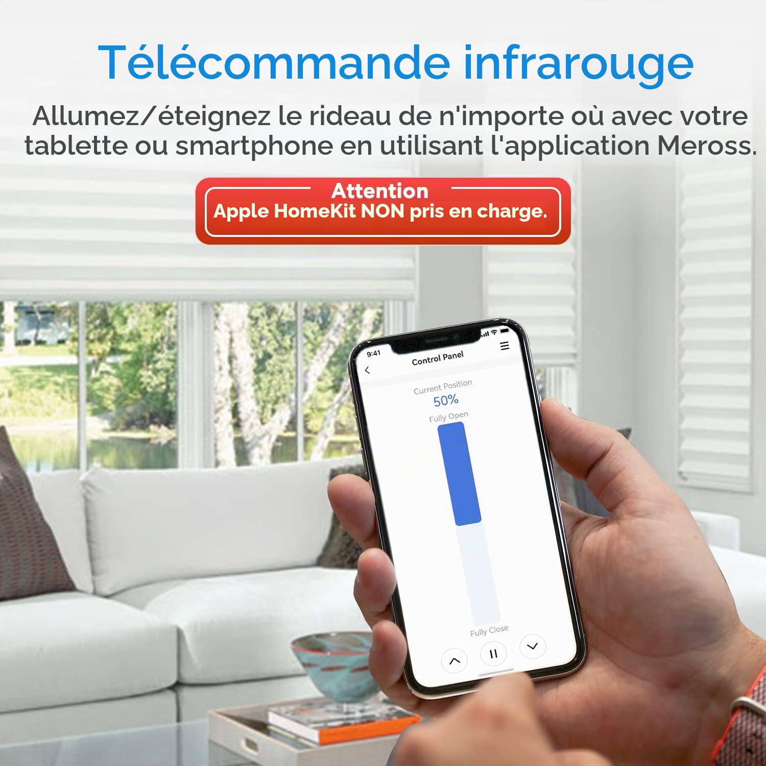 Interrupteur Volet Roulant Connecté (FIL NEUTRE REQUIS), 2 Interrupteurs de Rideau Compatible avec Alexa, Google Home et SmartThings, Contrôle de Pourcentage, Commande Vocale et Contrôle à Distance