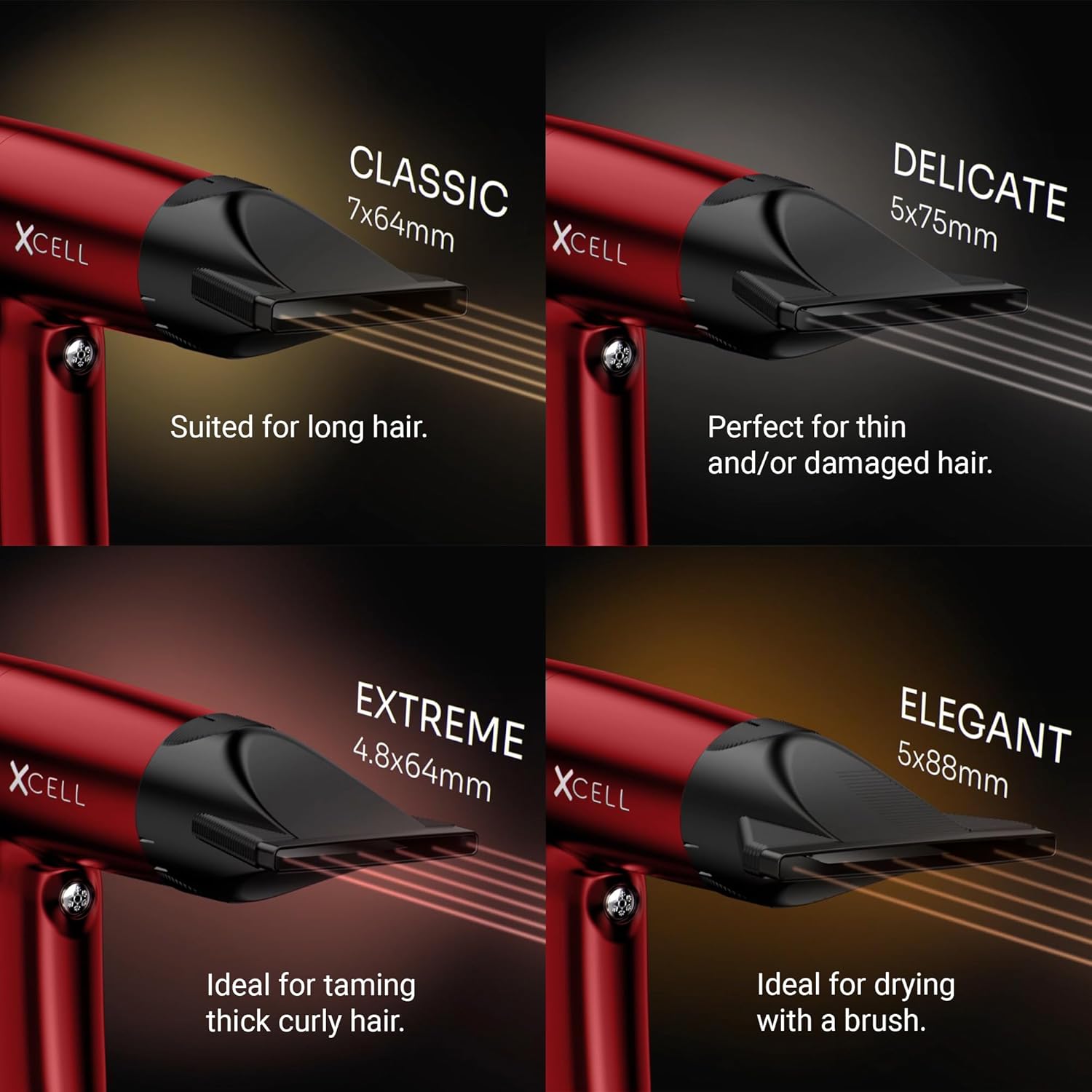 GAMMA+ XCell Professional Ultra-Lightweight Hair Dryer Digital Motor Ionic Technology Whisper Quiet 12 Heat/Speeds