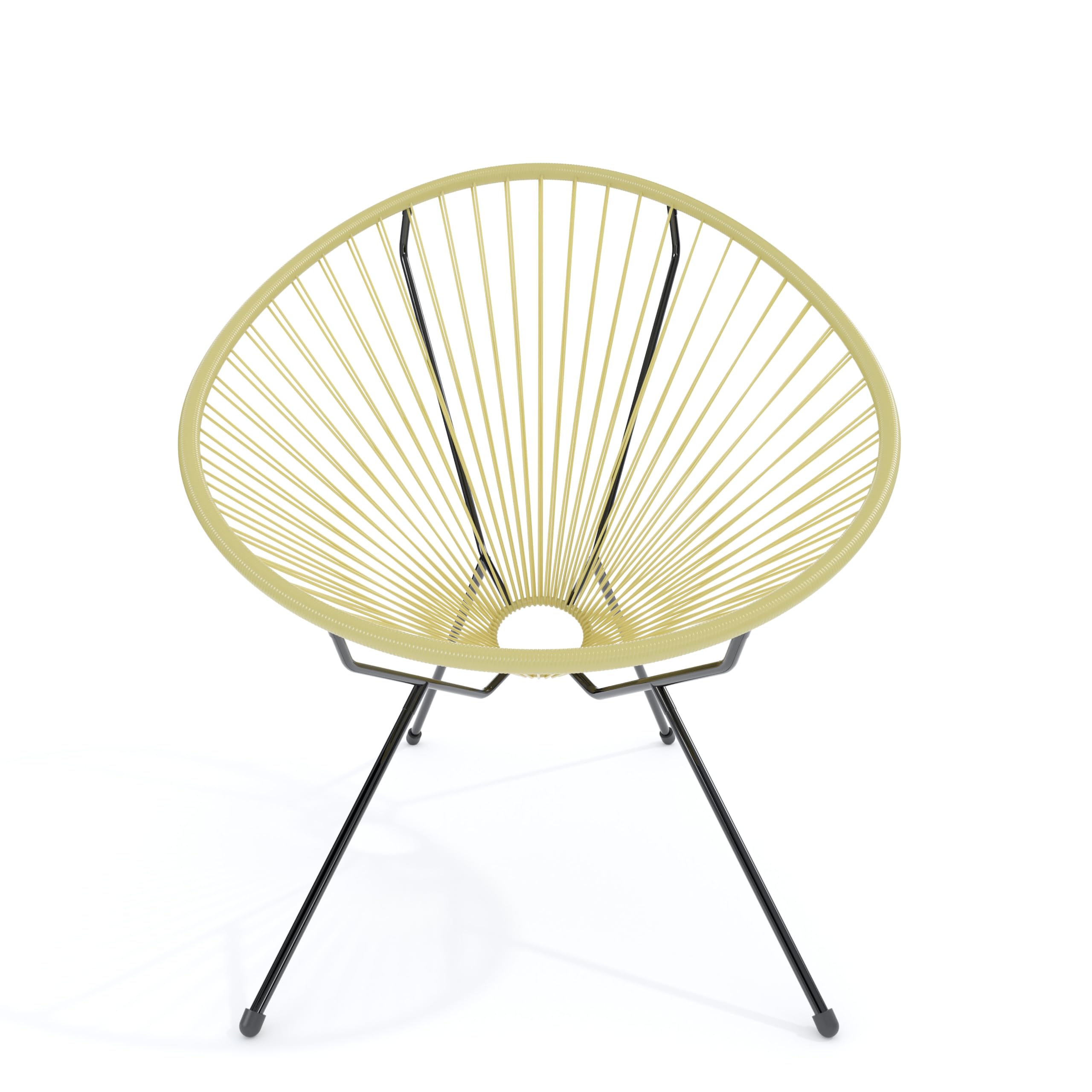 Set Di 2 Poltrone Sedia Relax Con Seduta A Corde Intrecciate Ovale E Struttura In Acciaio Robusto Arredo Arredamento Giardino Esterno Terrazzo Salone Soggiorno Salotto 72 x 78 x 89 cm (Beige)