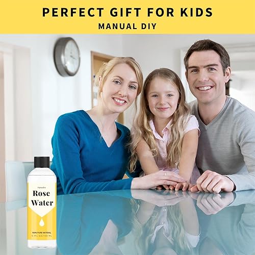 Miniatura 5 de Hidrosol rosa de 5.1 onzas líquidas para hidratación facial de niebla, 100% agua de rosas pura, limpia y suaviza la piel, promueve células