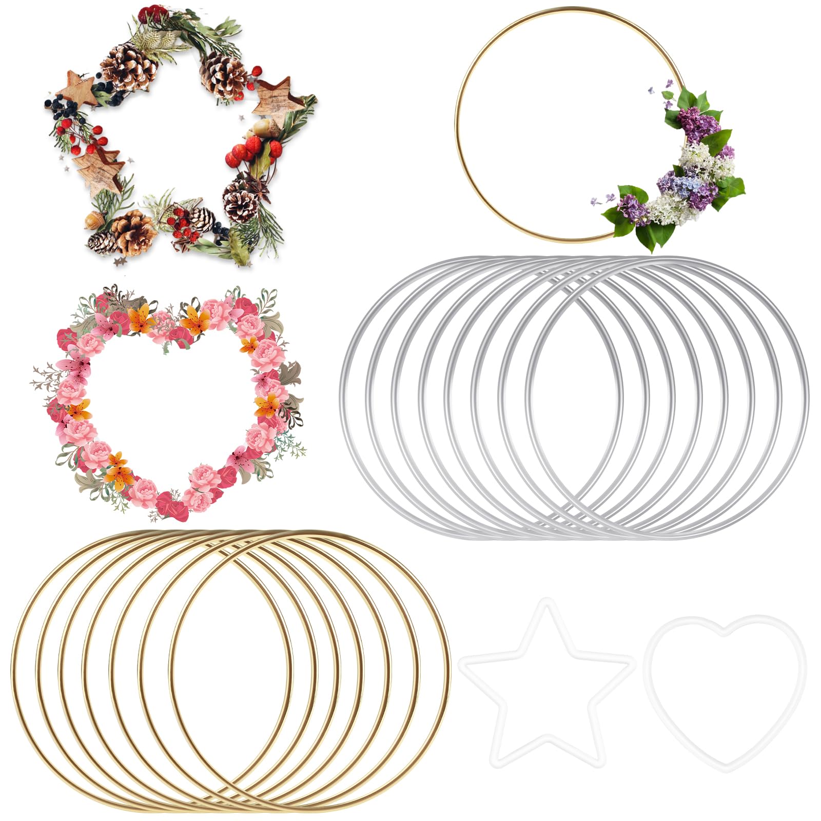 Anelli In Metallo Per Fai Da Te - Set 16 Pezzi Per Acchiappasogni E Decorazioni - Foto 2