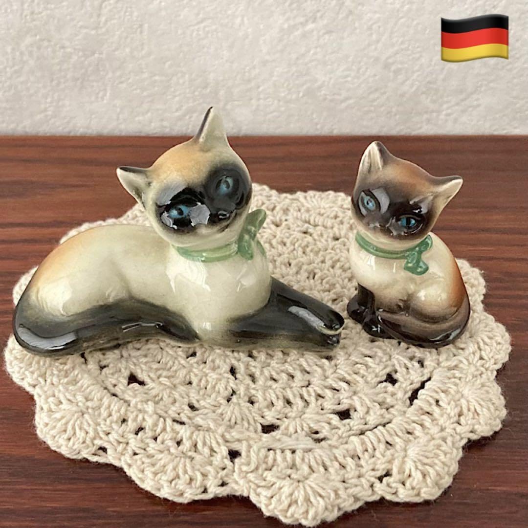 Amazon.co.jp: ゲーベル Goebel シャム猫 親子 ネコ 陶器 置物 