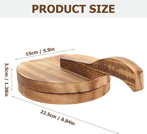 Miniatura 5 de UPKOCH Envoltorio de bola de masa de madera prensador de masa de madera Envoltorio de masa de madera prensado de chapati prensador de tortillas