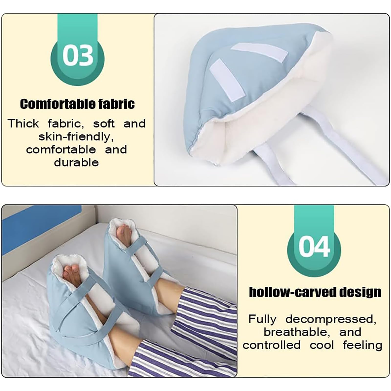 Cojín Protector De Escaras, 1 Par De Protectores De Escaras En El Talón, Tela Suave Extraíble Y Lavable, Fuerte Resistencia del Producto, Que Protege Los Talones, para Discapacitados