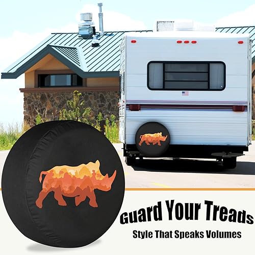 Miniatura 2 de Cubierta de neumático de repuesto para vehículos recreativos, vista de rinoceronte, remolque, camión, remolque, SUV, RV, universal, se adapta a 17