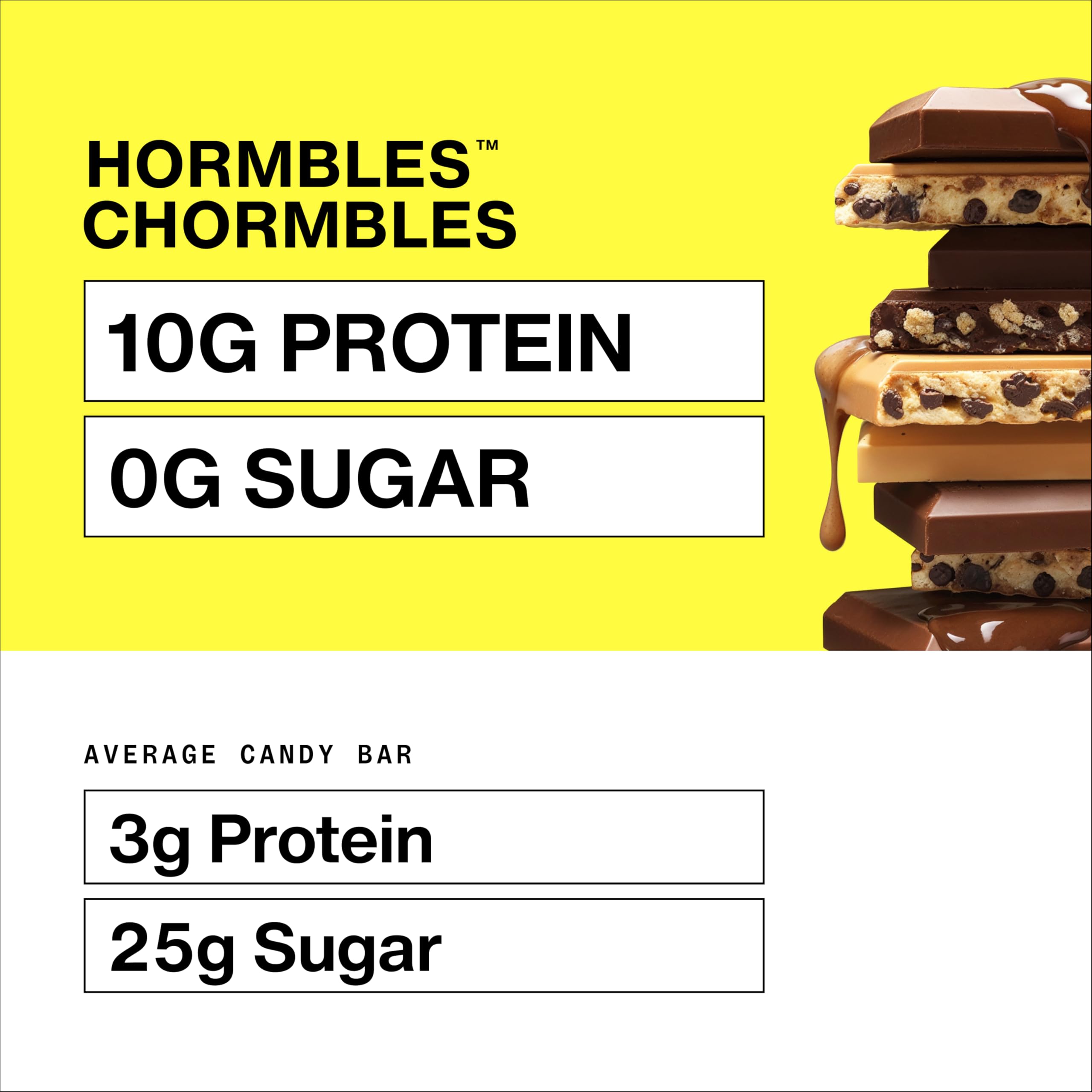 Hormbles Chormbles Protein Candy Bars Classic Milk 10g Protein 12 Pack | 0g Sugar 150 Calories Milk Chocolate with Crunchy Pieces Sugar Free Snack or Dessert 1.13 Oz Bars product thumbnail 7