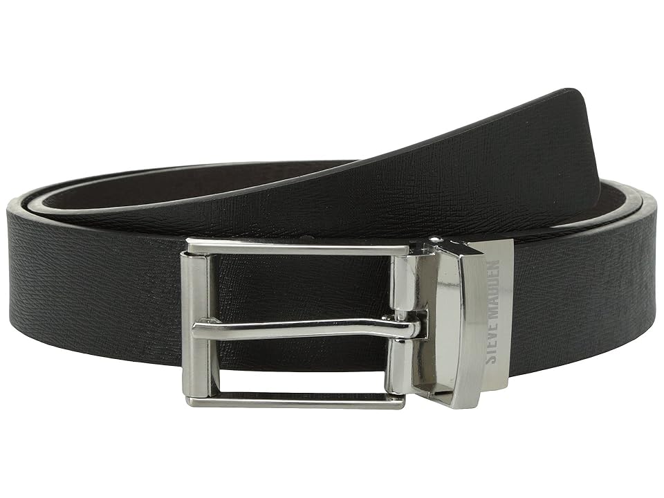

Steve Madden 32mm Saffiano Reversible Belt (Black/Brown) Men's Belts