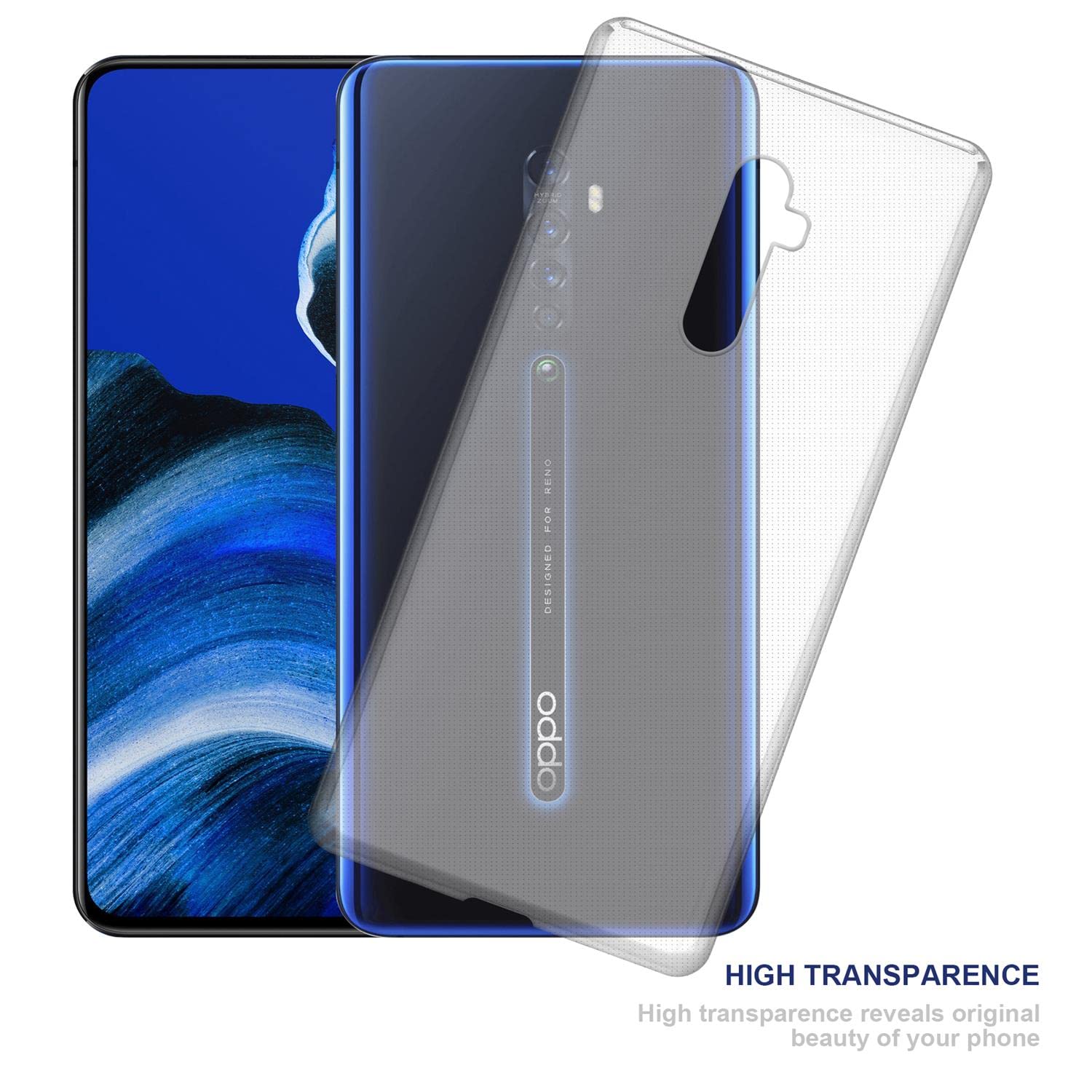 Cadorabo Custodia Trasparente Per Oppo Reno2 - Cover Morbida In Silicone TPU Ultra Sottile 1,2 Mm, Antiurto, Bordo Rialzato, Protezione 360° - 2