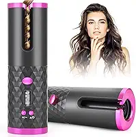 Modelador de Cabelo Automático Sem Fio, Cerâmica, Bateria Recarregável