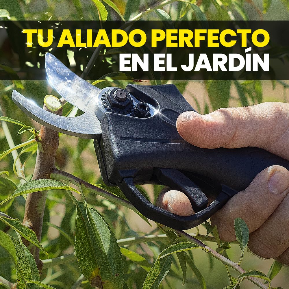 MAKTUL Tijeras de Podar Eléctricas Batería 8000mAh (2 Baterías 4000mAh 20V 500W) Alta Potencia y Seguridad, Tijera Eléctrica Podadora Ramas Tallos Plantas Árboles Jardín Poda con Maletín y Accesorios
