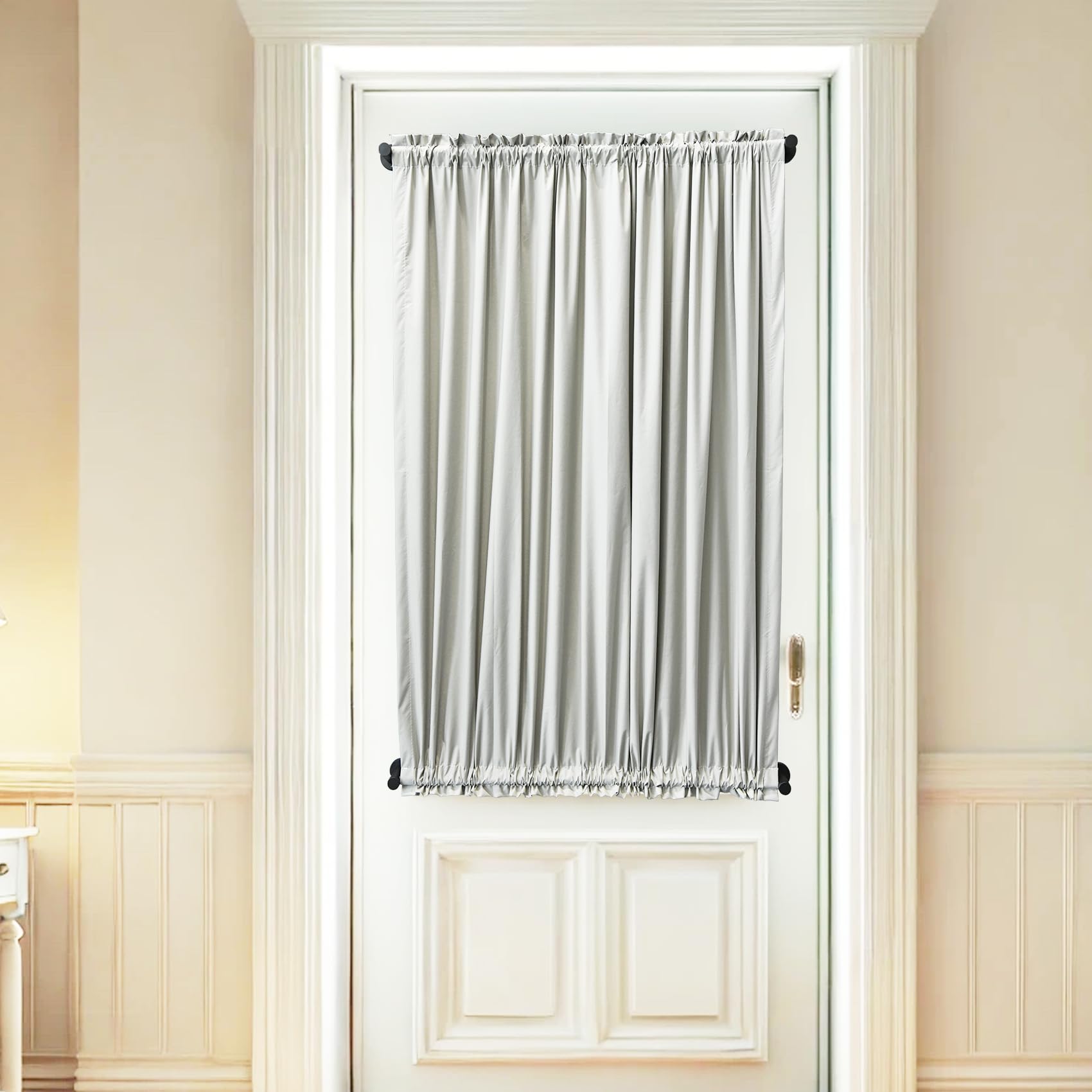 Lot de 2 tringles à rideaux magnétiques réglables pour porte en métal, porte-serviette magnétique pour réfrigérateur, salle de classe, tableau blanc, 45,7 à 80 cm, noir