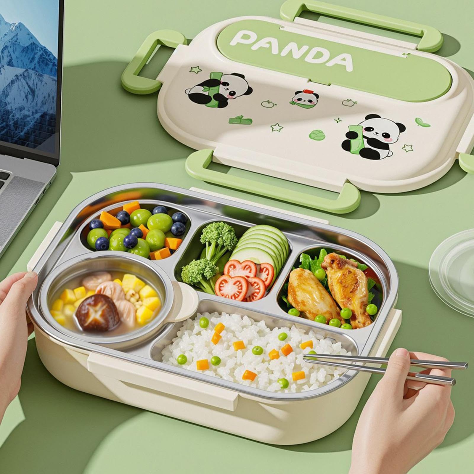 Lunchbox Z Pojemnikami Pojemniki na przekąski ze stali nierdzewnej