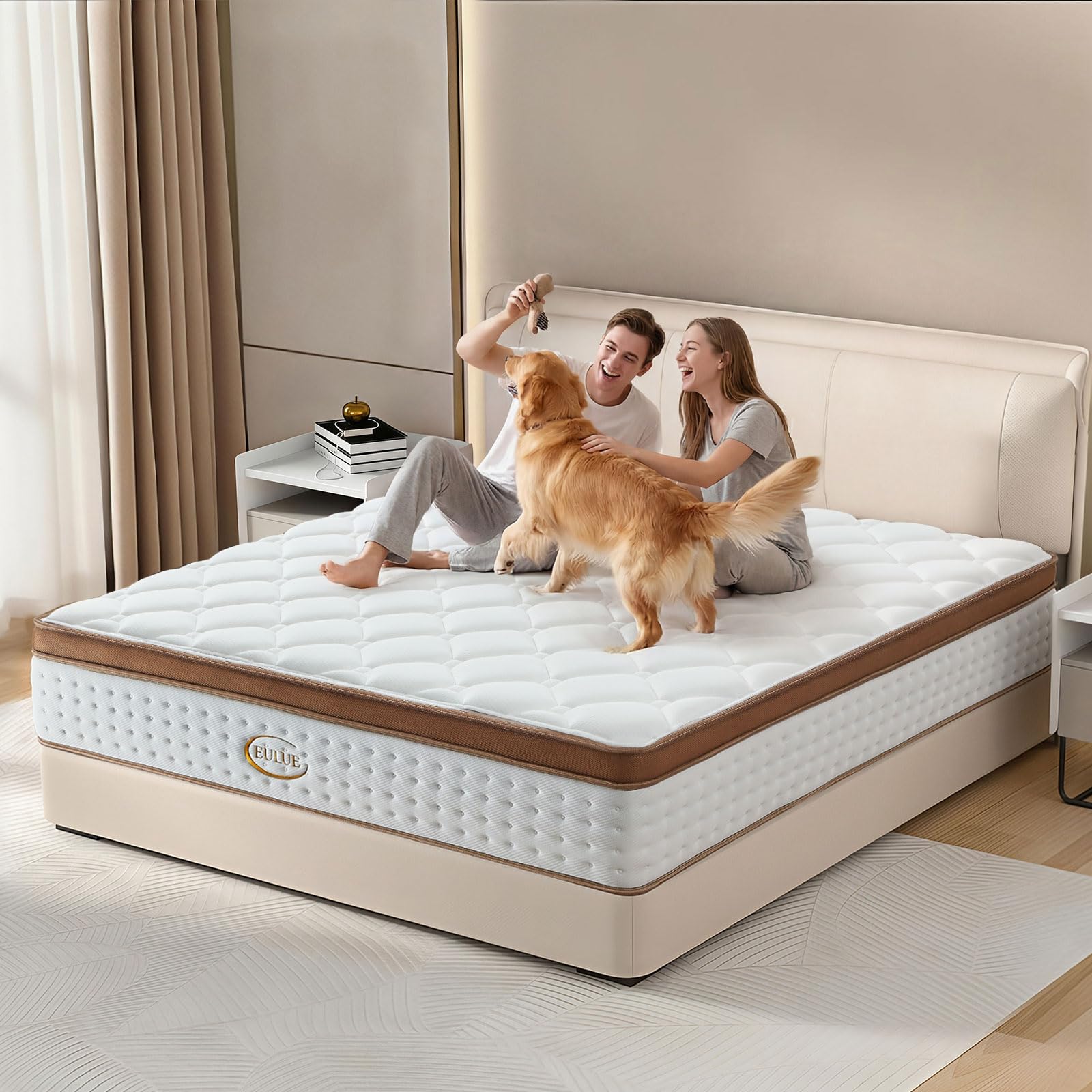 Photo 1 of Full Mattress, 12 Inch Hybrid Mattress in a Box, Medium Firm Memory Foam Mattress, Fiberglass Free with Individual Pocket Springs, Motion Isolation&Pressure Relief, CertiPUR-US 75"*54"