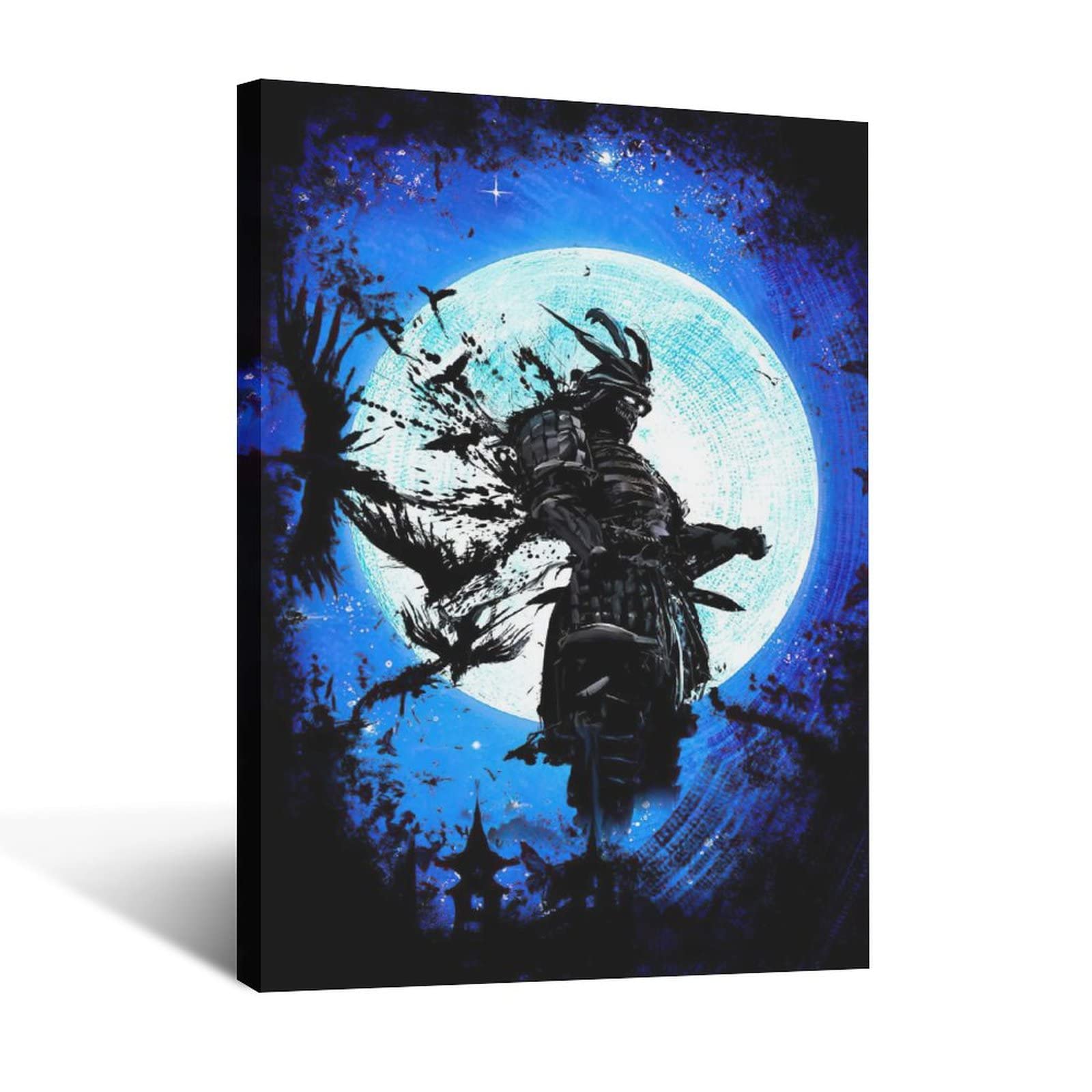 Japanese Samurai Wall Art Samurai Pictures Wall Decor Armored Samurai painting Canvas Prints Bushido Inspirational Poster Artwork Modern Home Decor Framed for Bedroom Living Room Office Bedroom