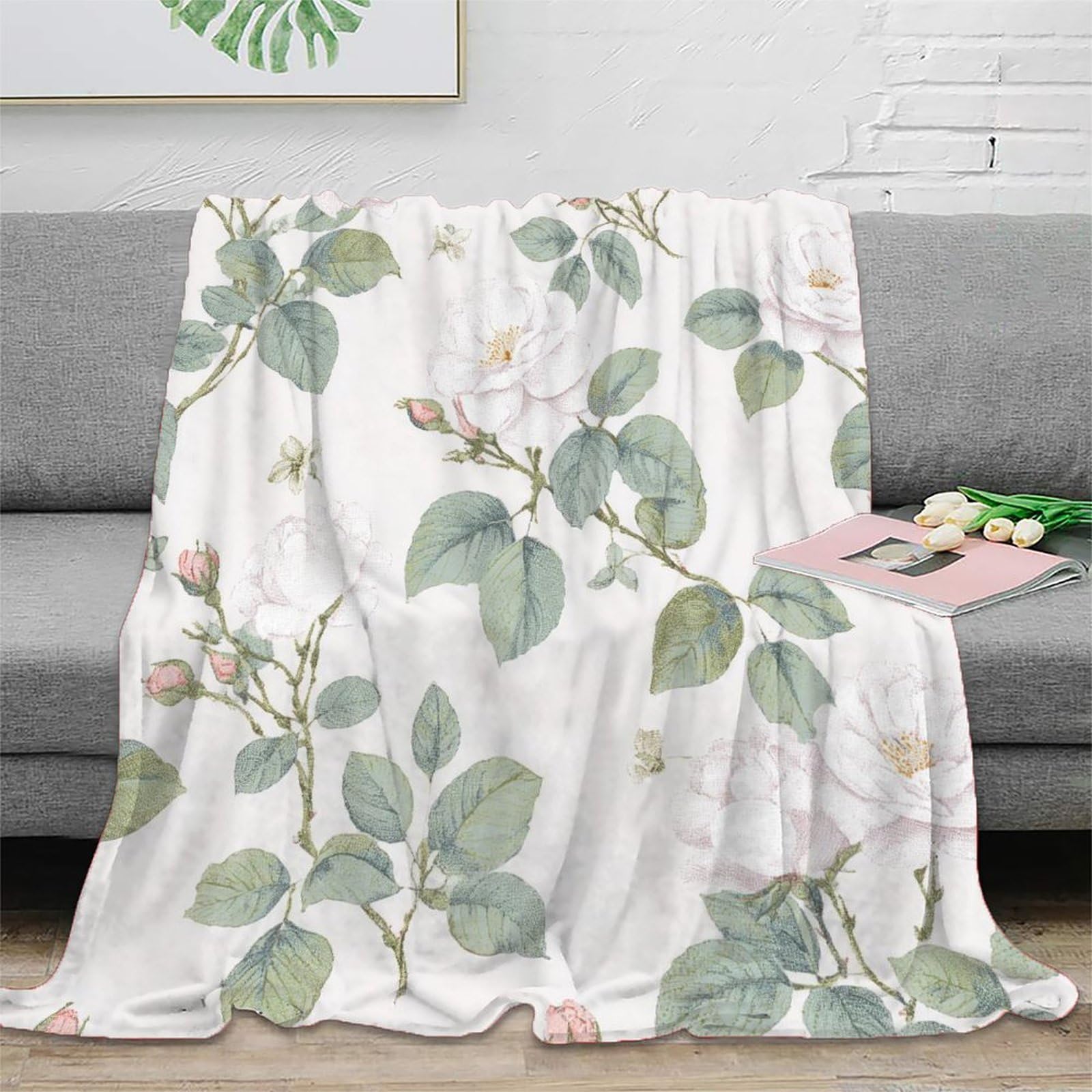 Couverture plaid de jardin aux roses 3D pour des soirées cocooning en famille