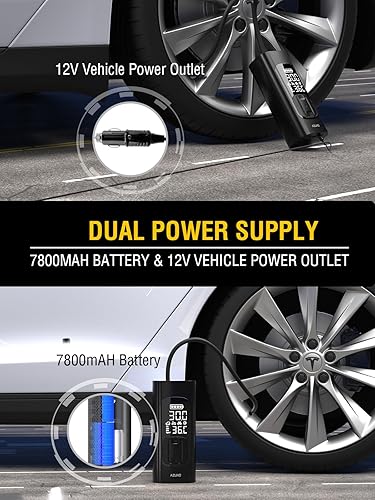 Miniatura 8 de AZUNO Inflador de neumáticos de bicicleta con manómetro - Herramienta de compresor de aire Presta y Schrader para bicicleta