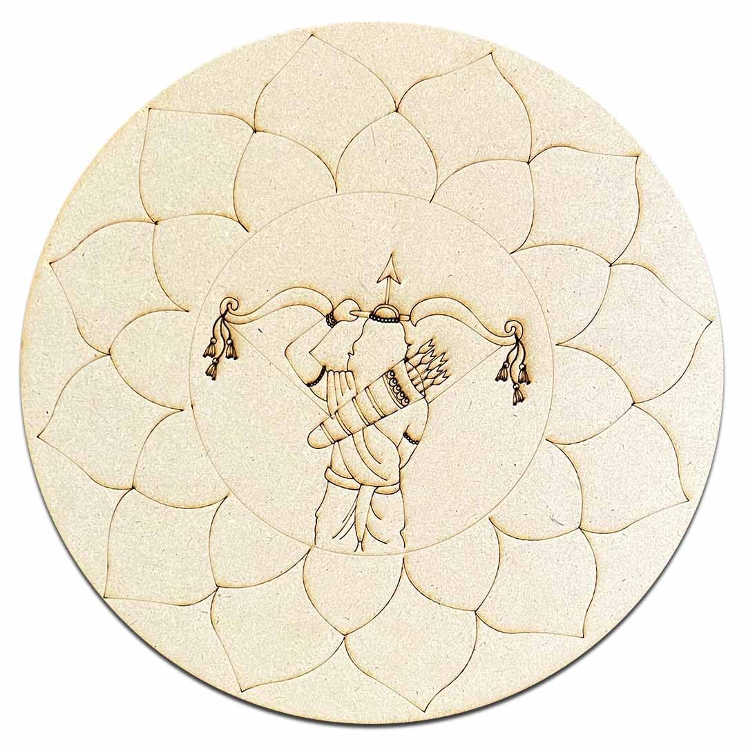 ADIKALA™ Engraved Mandala Mdf Boards For Art and Craft | for Decorations, Festival Gift, Wall Decorations 3.5 thickness 12 INCH (30.48CM) unfinished Mandala Art Tools Kit For Lippan Art (MD 12)-image-42