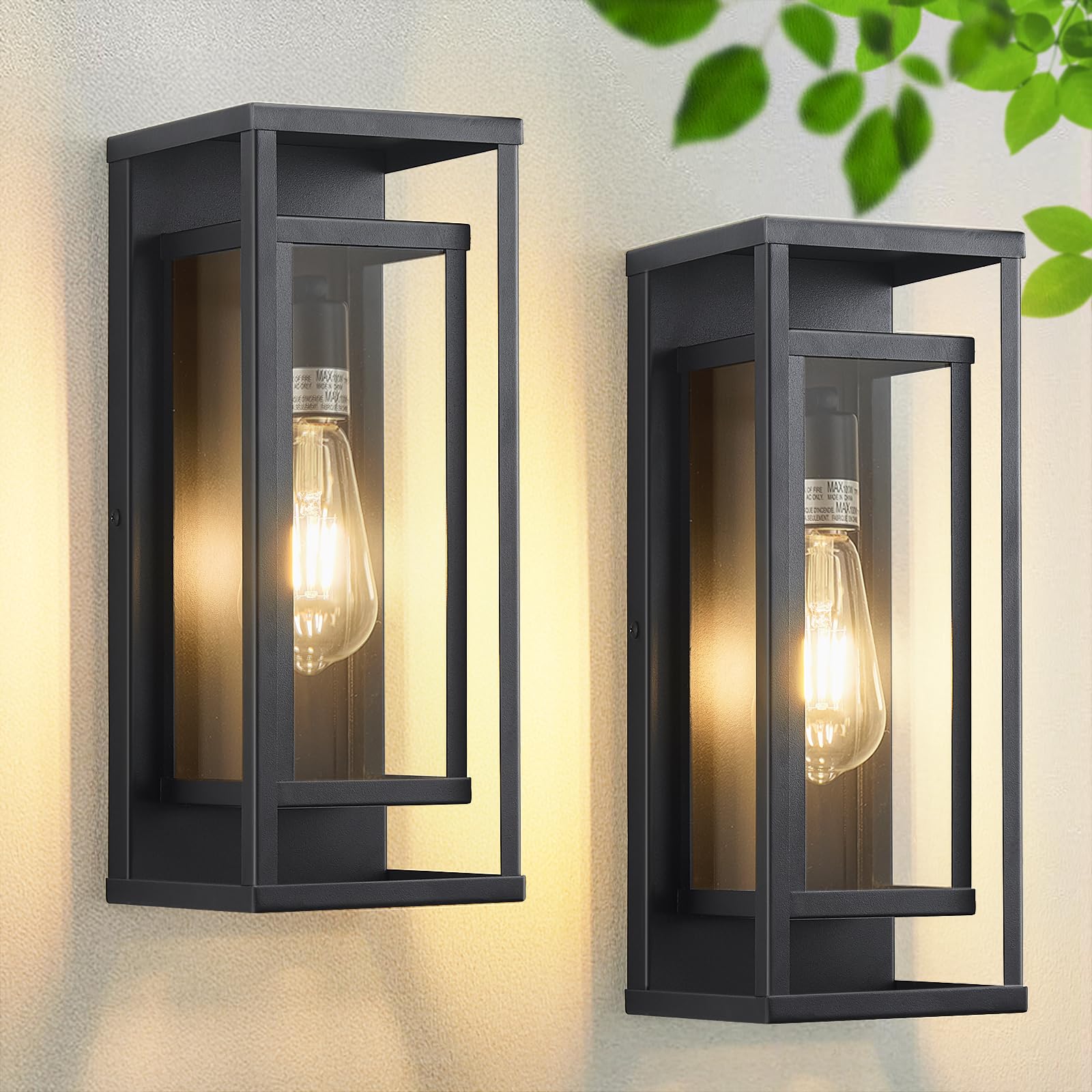 14 Outdoor Wall Lights Fixtures Black Exterior Lighting Fixtures Waterproof Outdoor Wall Lantern Modern Front Porch Lights with