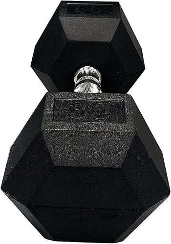 Miniatura 2 de GYMENIST GYMENIST - Mancuerna hexagonal de goma con asas de metal, pesas pesadas para ejercicio, se venden como individuales