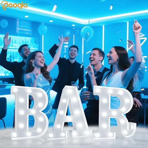 Miniatura 5 de BAR - Letrero iluminado de marquesina para decoración del hogar, letrero de marquesina LED iluminado, luz de pub preiluminada, funciona con pilas
