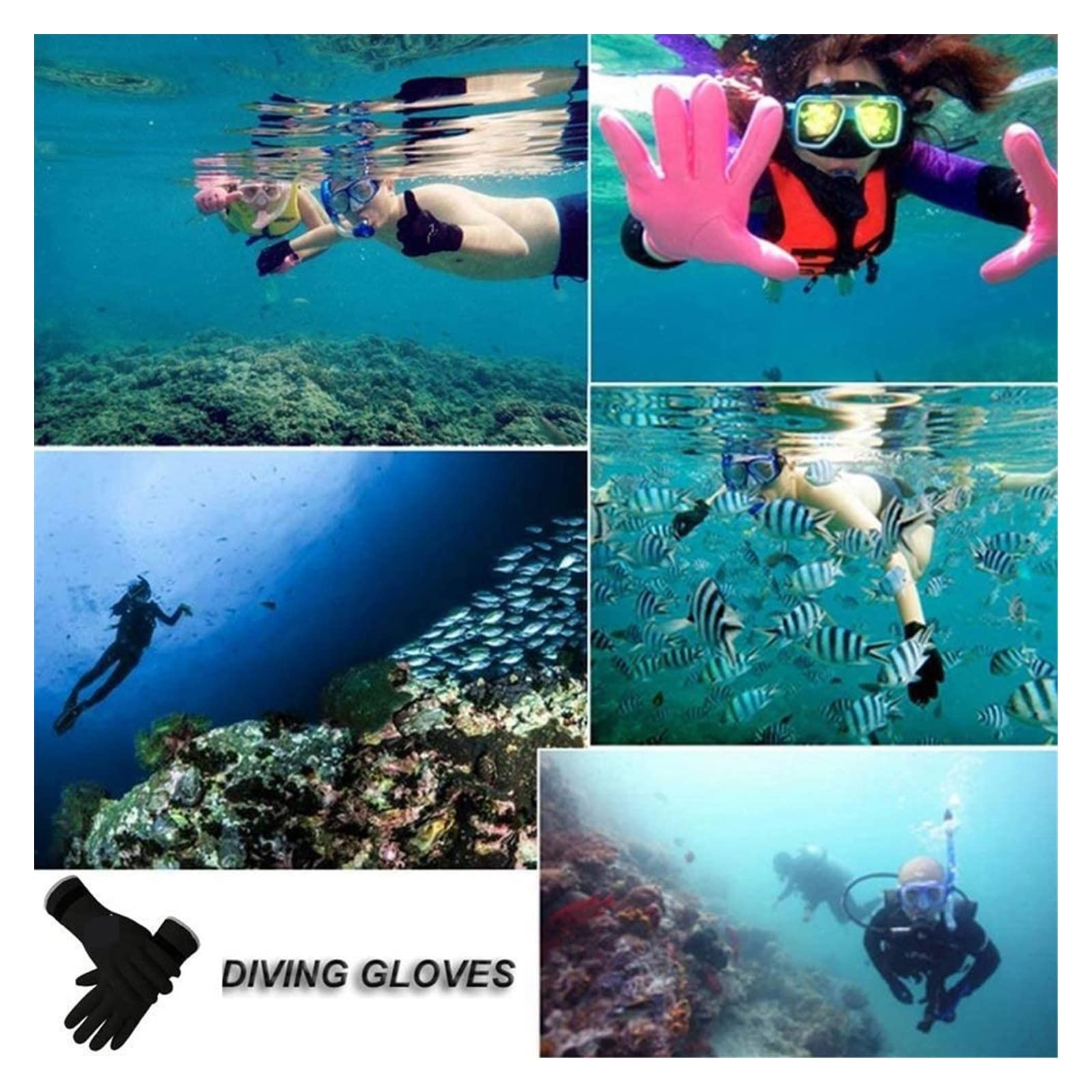 guanti da immersione, 1 paio di guanti da immersione 3 mm, nuoto, attrezzatura for lo snorkeling, antigraffio, caldi, materiale for muta, pesca subacquea(Pink,S)