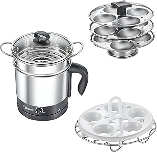 Prestige 1.5L PMC 3.0 Plus Multi Kettle/Multi Cooker|Comes with Idli stand, egg boiling rack & Steamer| Glass Lid with Stainless Steel rim|Temperature Control |Power Indicator (Silver, Black) - 32% OFF Deal at ₹1,949 on Amazon | Valzo