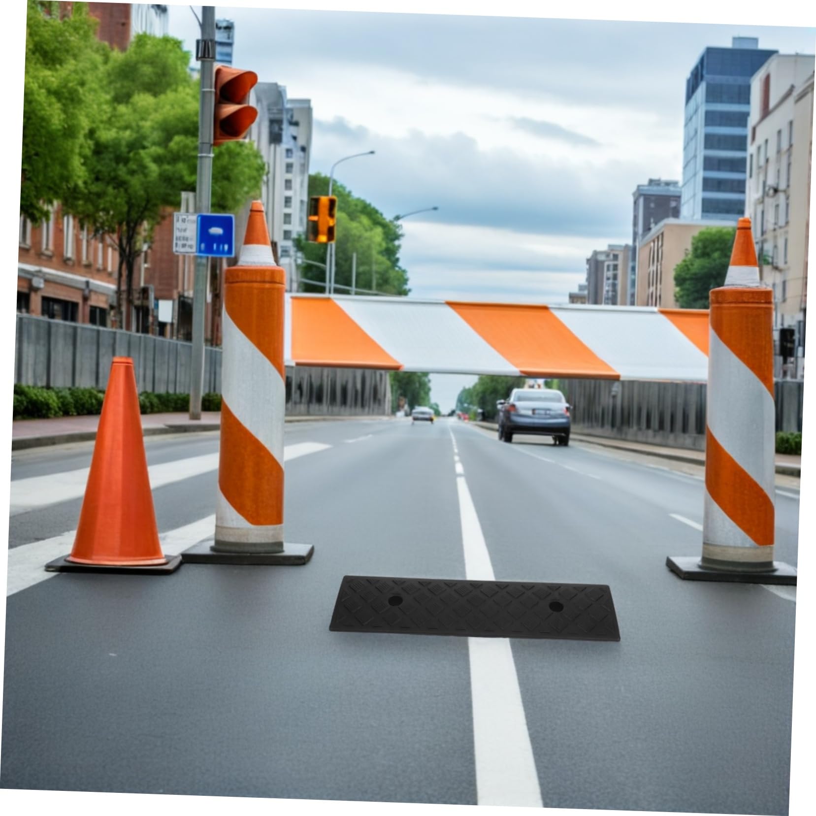 Rampe di Soglia in Gomma 2 Pezzi Nero Heavy Duty Resistenti Agli Agenti Atmosferici per Ingresso Casa Auto e Bordo Marciapiede