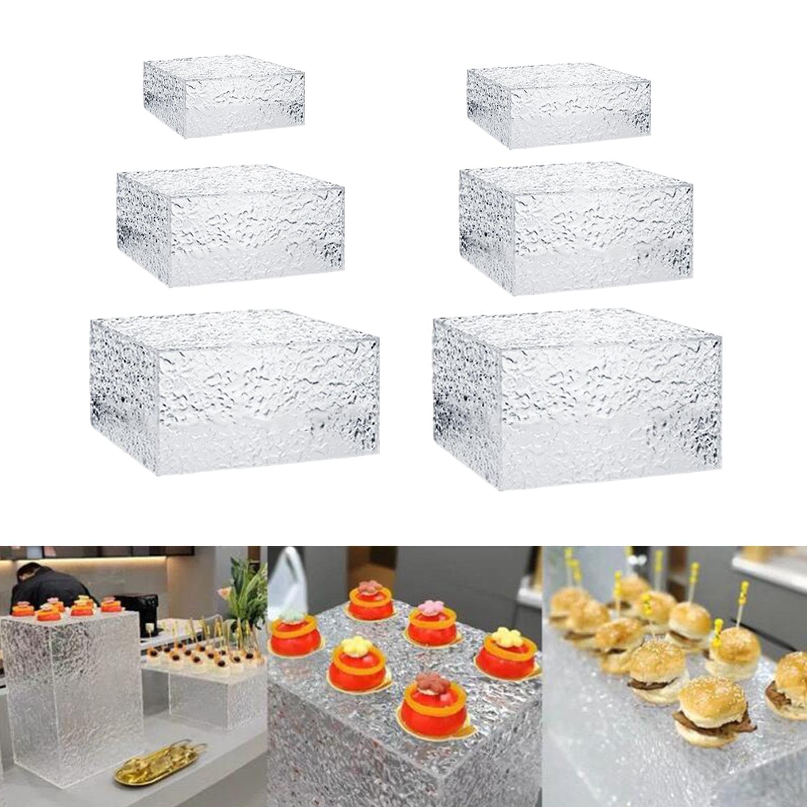 Sharplace Lot de 8 boîtes cubiques Transparentes en Acrylique avec Fond Creux, idéales pour présenter des buffets, des Desserts et des Cupcakes.
