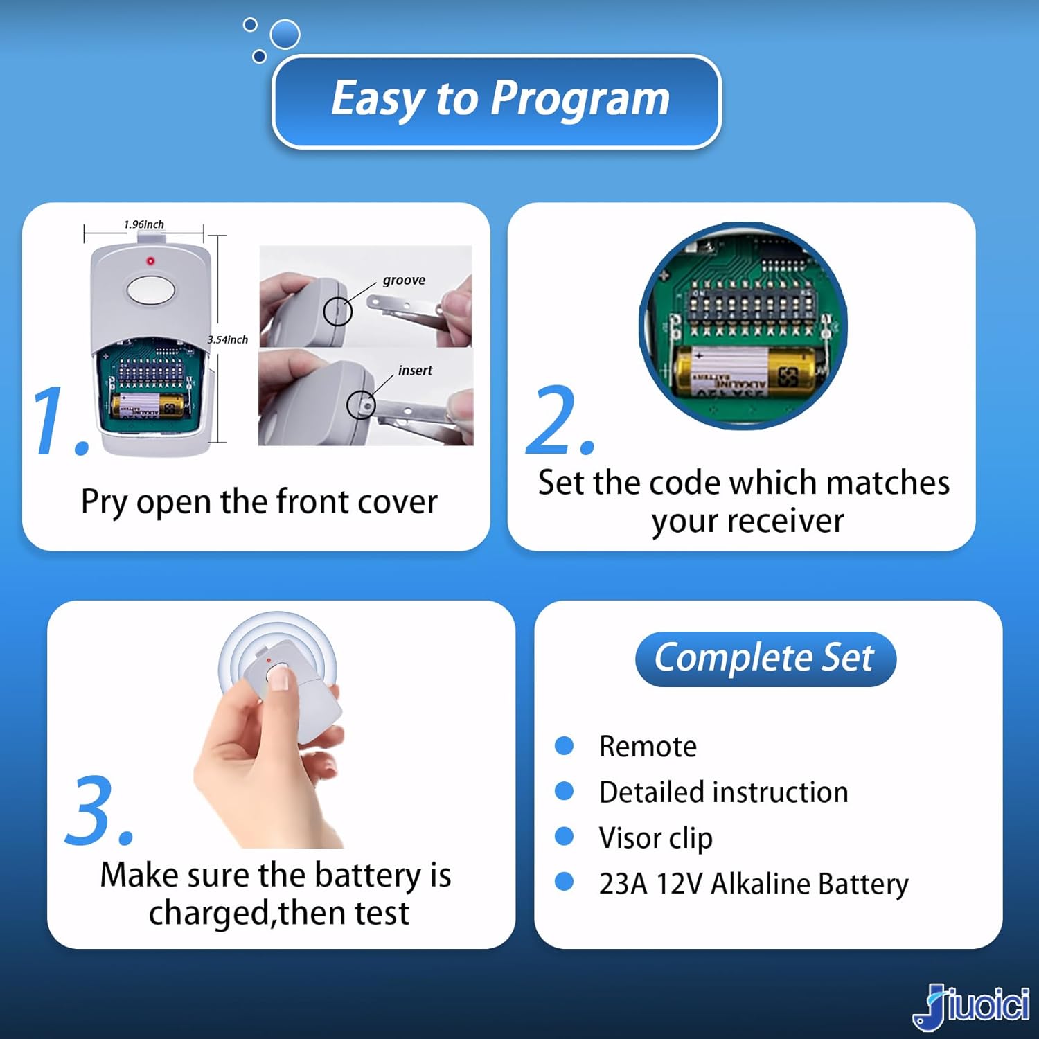 𝐔𝐩𝐠𝐫𝐚𝐝𝐞𝐝 for Linear 3089 Multicode Gate Opener Remote Control, with 10 Dip Switch Gate Remote Garage Door Remote 300MHZ, 10 Digit Gate Remote, Multi Code 308911 Gate Remote Control, 5 Pack