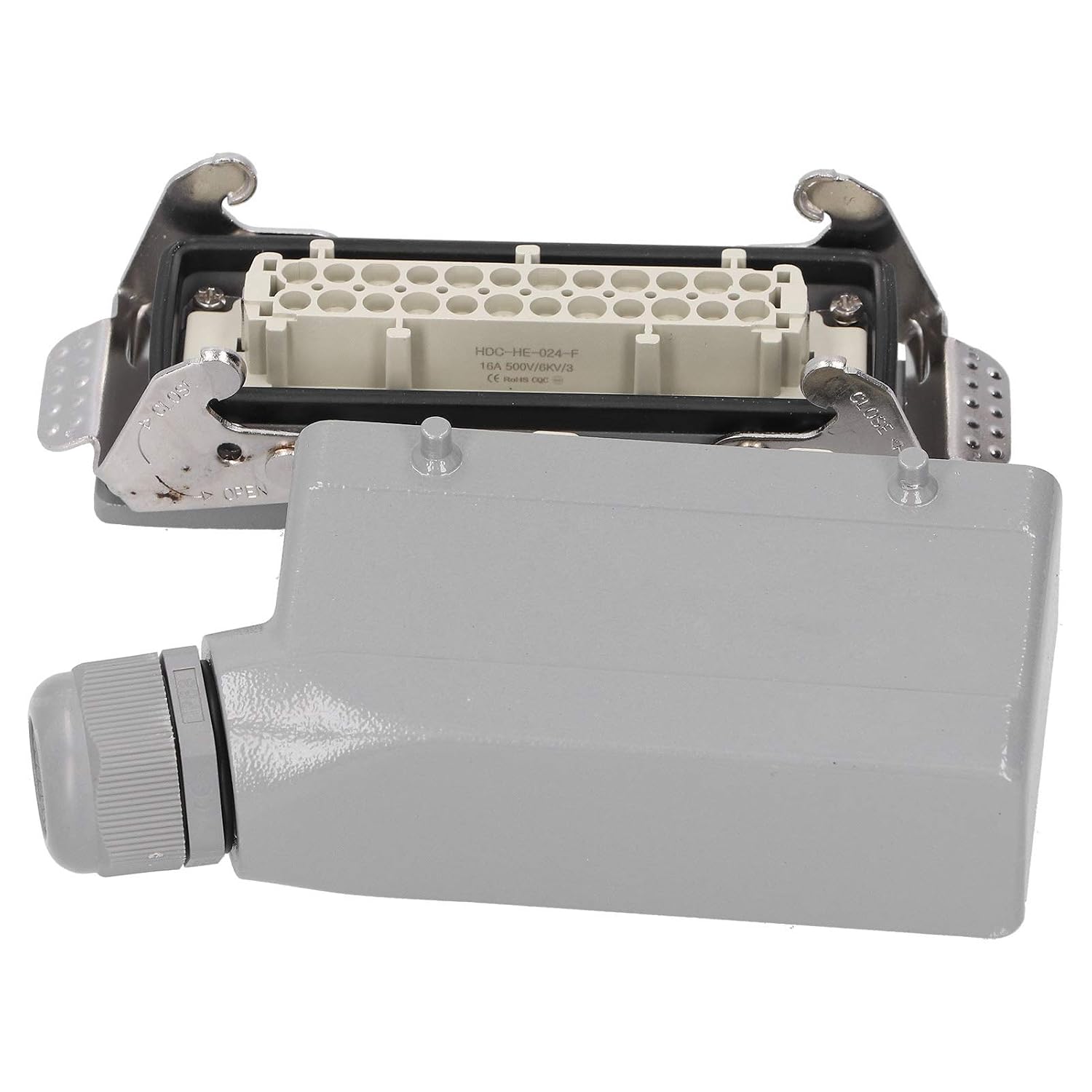 Heavy Duty Industrial Terminal Block 24 Contact Plug Socket Side Exit Male Female Electrical Connector for Aviation and Industrial Applications