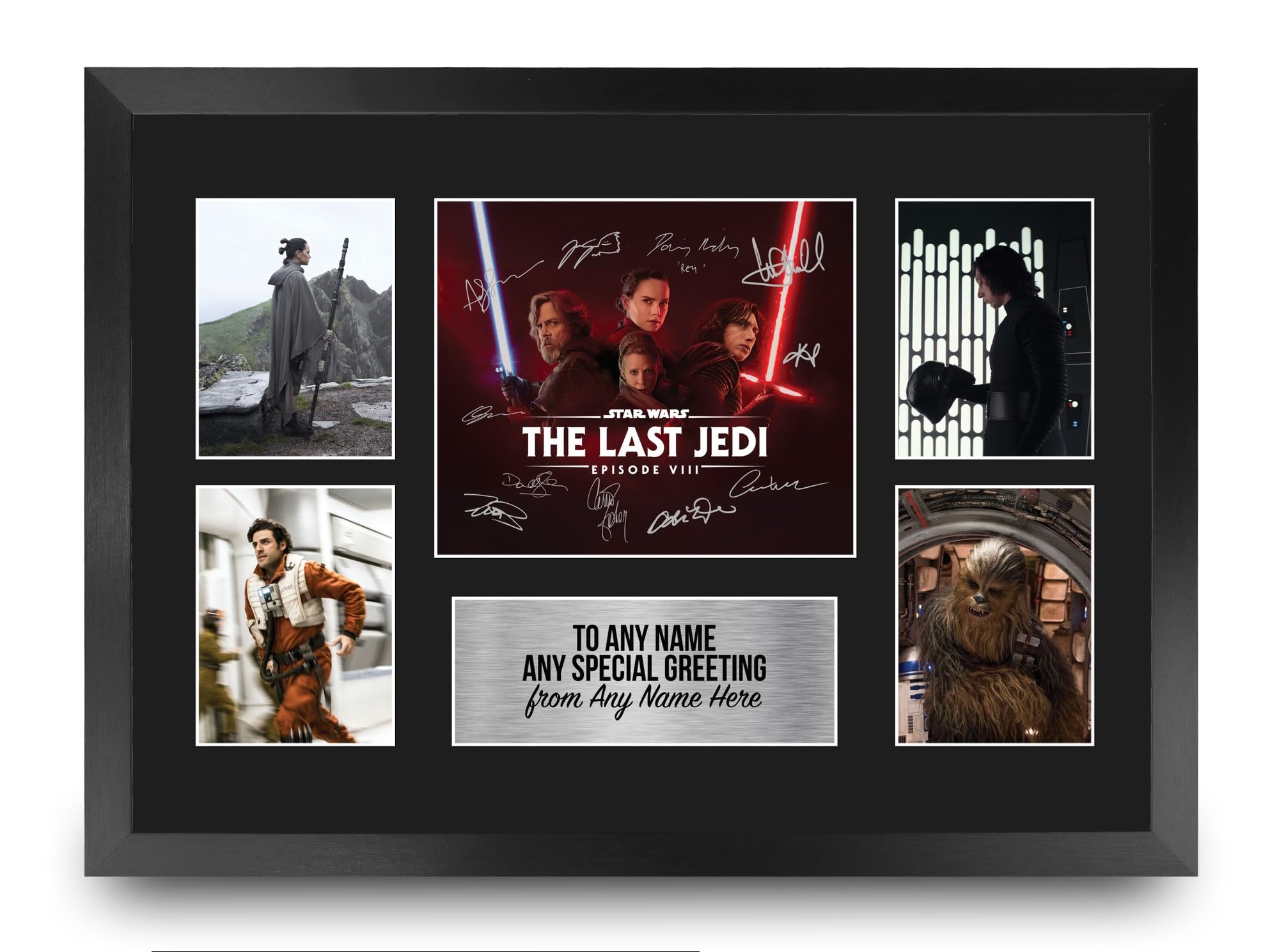 HWC Trading Episode 8 Personalised Gift - Signed Autograph Picture, Framed A3 Film Photo Display with Custom Name Message for Birthday Christmas Wedding