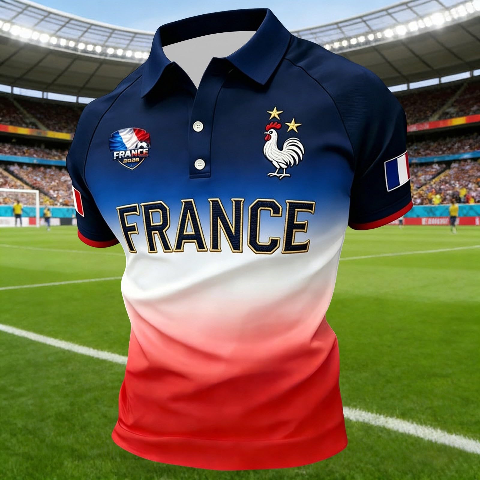 Coupe du Monde 2026 Maillot de Supporter de Football Équipe de France Haut Classique