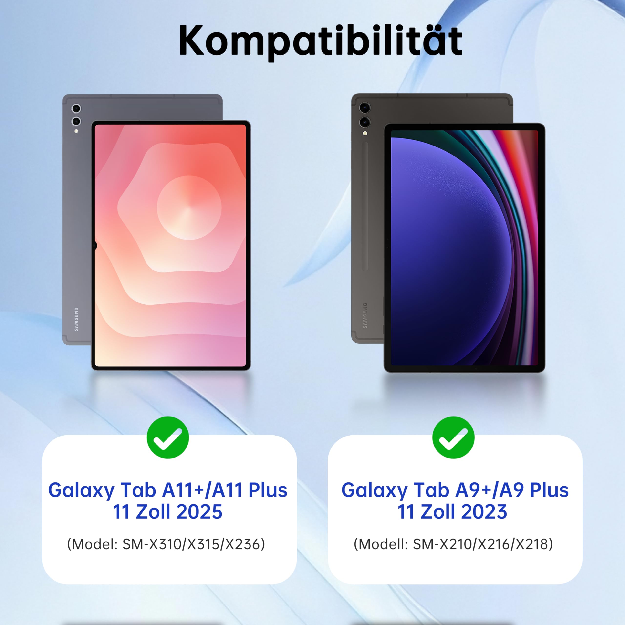 ROOFEI für Samsung Galaxy Tab A11 Plus/A9+ 11 Zoll Tastatur Hülle - 7 Farbig Hintergrundbeleuchtetes mit Abnehmbares Touchpad Tablet Cover - Tab A11+/A9 Plus 11" Deutsches QWERTZ Layout Tastatur