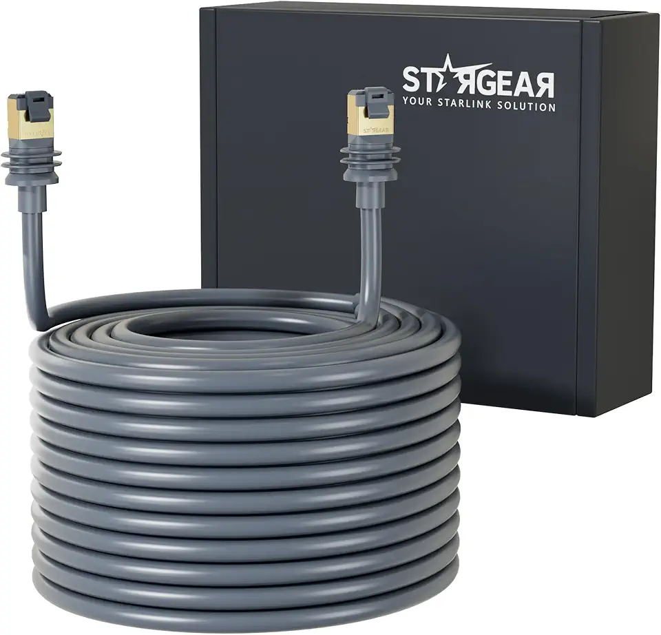 Cabo Starlink Gen 3 de 12 m, extensão de 24 AWG, cabo Ethernet Starlink de substituição, mini cabo Starlink para Starlink padrão V3 Starlink Mini acessórios, kit de Internet via satélite, à prova