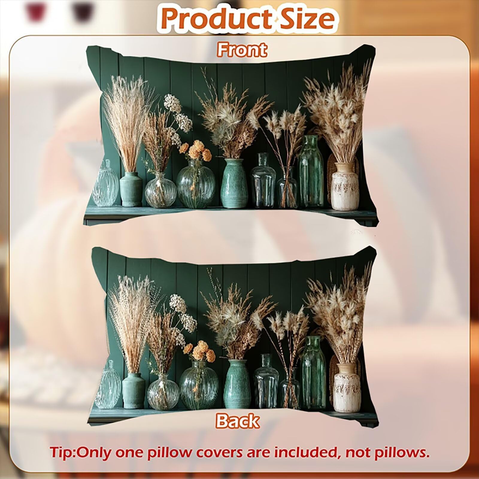 Set di 2 Federe per Cuscini in Velluto 50 x 70 cm Bottiglia Di Vetro Senza Inserto，Cerniera Invisibile Verde Retangolo Cuscini per Divano Federe Cuscino letto，per Uso Interno Decorativa j0l-79