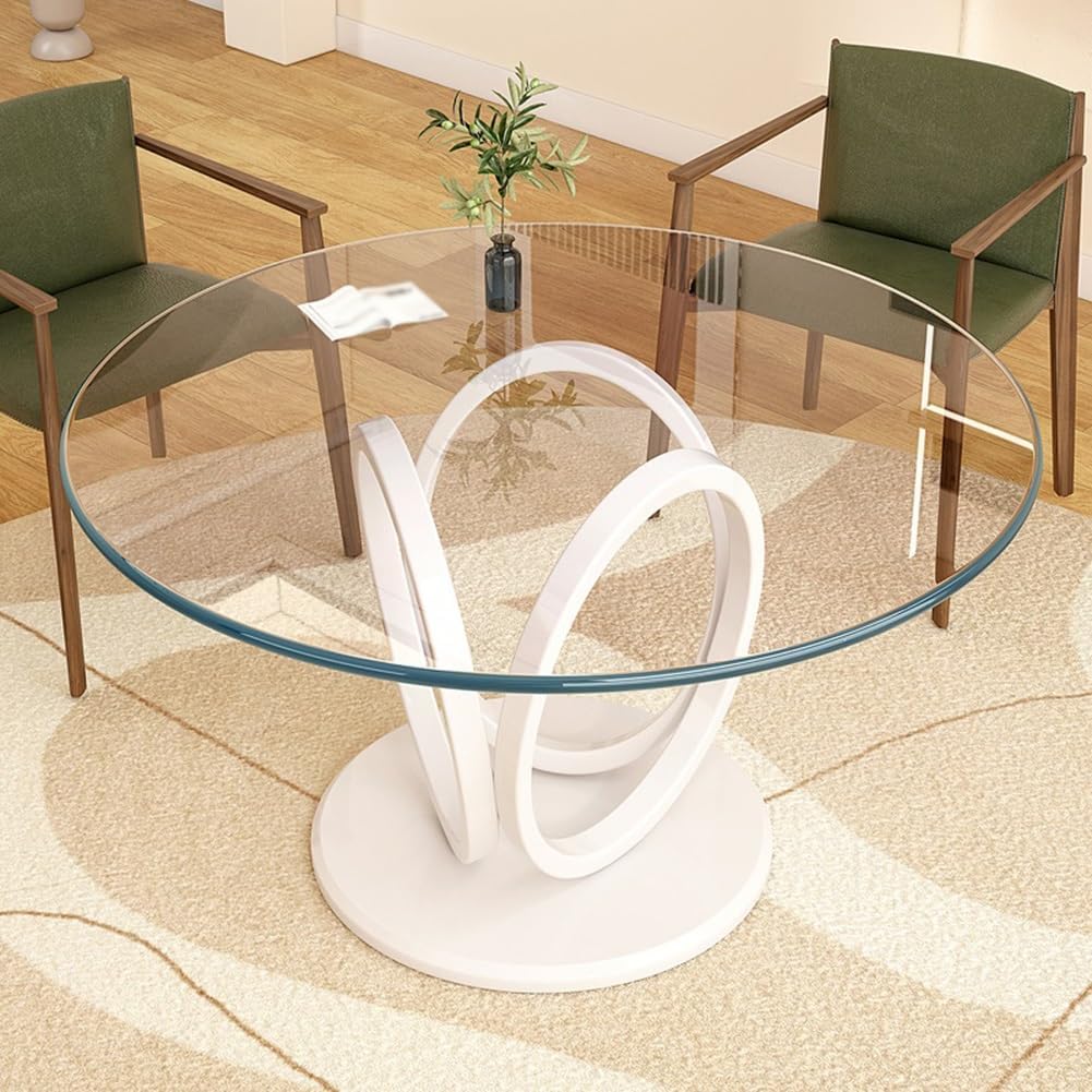 Round Clear Glass Table Top, 1/4" Thick Tempered Glass, Replacement Glass Table Top for Dining Tables, End Tables, Outdoor Patio Table Tops or Table Protector(80 CM(32 INCH))