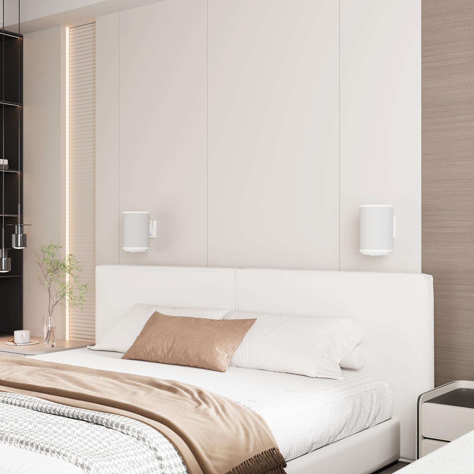 PUTORSEN Soporte de pared para altavoces Sonos Era 100, giratorio/inclinable/gestión de cables, soporte de pared para un mejor disfrute de audio, soporta hasta 3 kg (2 soportes, blanco)