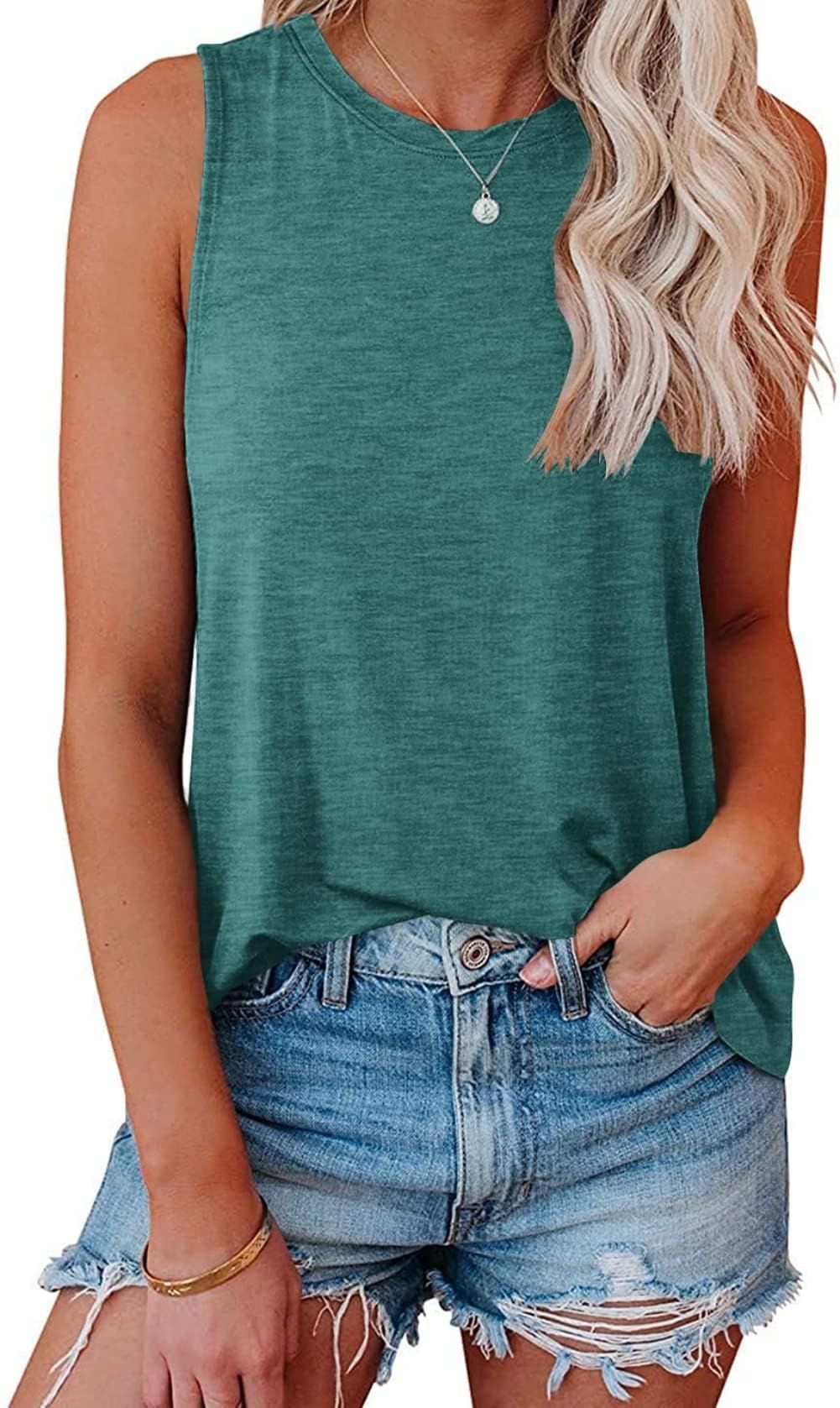 AirMood Canottiera casual da donna, vestibilità ampia, estiva, senza maniche