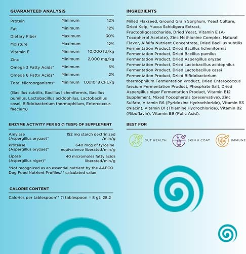 Miniatura 6 de Dinovite Suplemento probiótico para perros - Omega 3 para perros - Alivio de puntos calientes - Suplemento de piel y pelaje para perros - Suministro