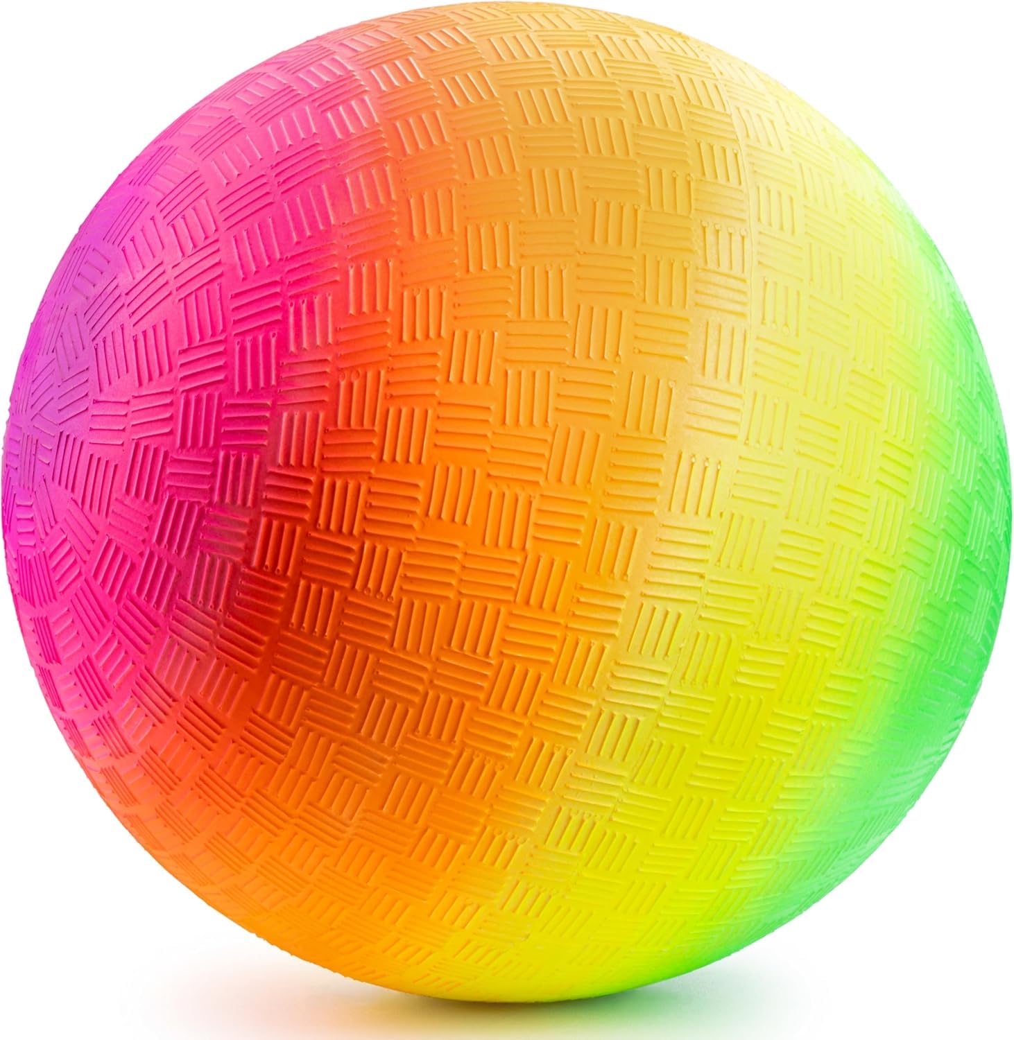 PlayBolt Rainbow Playground Balls - 8.5Inch (Pack of 1 or 4) Rubber Bouncy Inflatable Balls for Kids and Adults, Indoor and Outdoor Games, Kickballs, Dodgeball, Four Square, Recess, Gym P.E Class