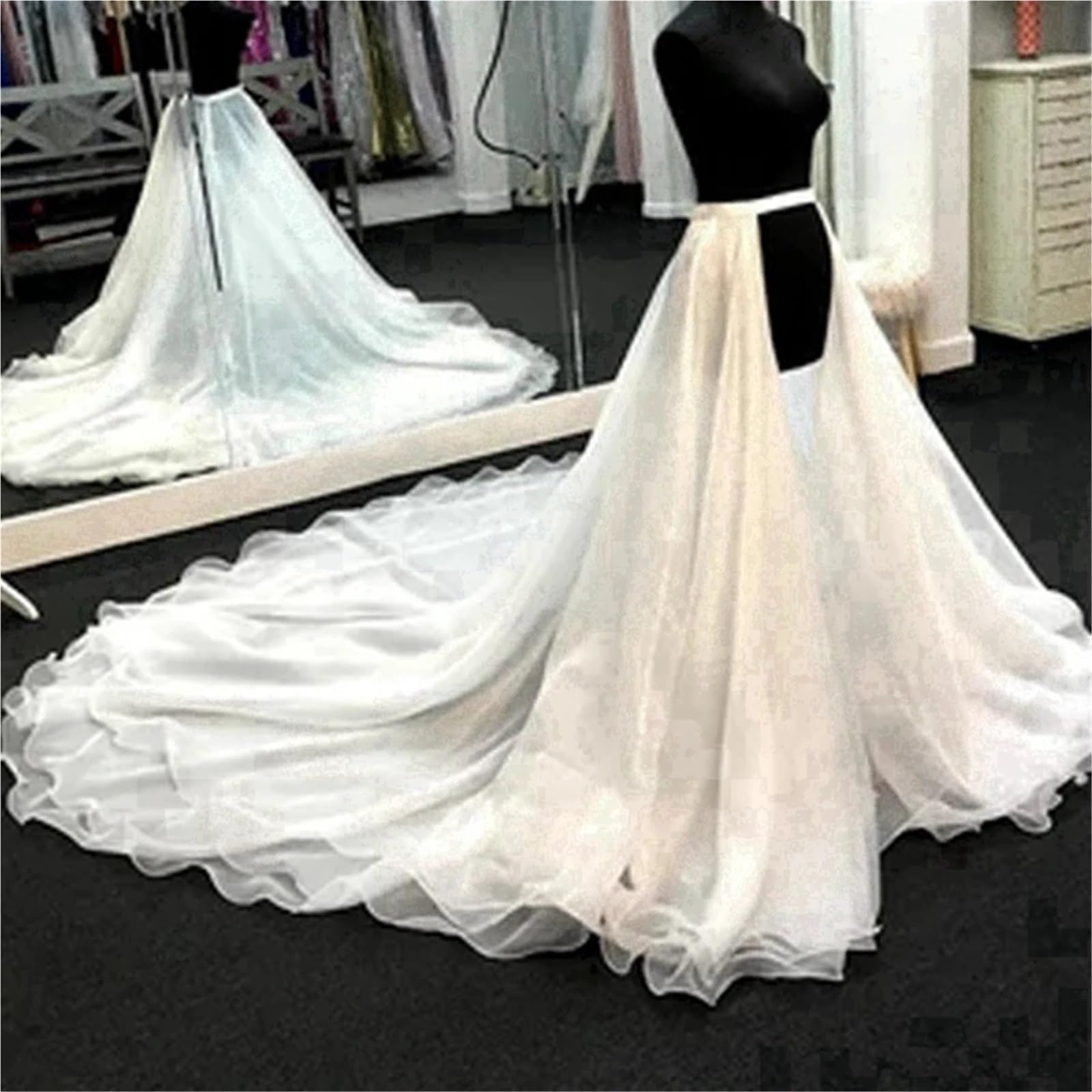 Sottogonna Donna Gonna Staccabile da Sposa con Strascico Staccabile for Abiti da Sposa, Sottogonna Bianca e Avorio