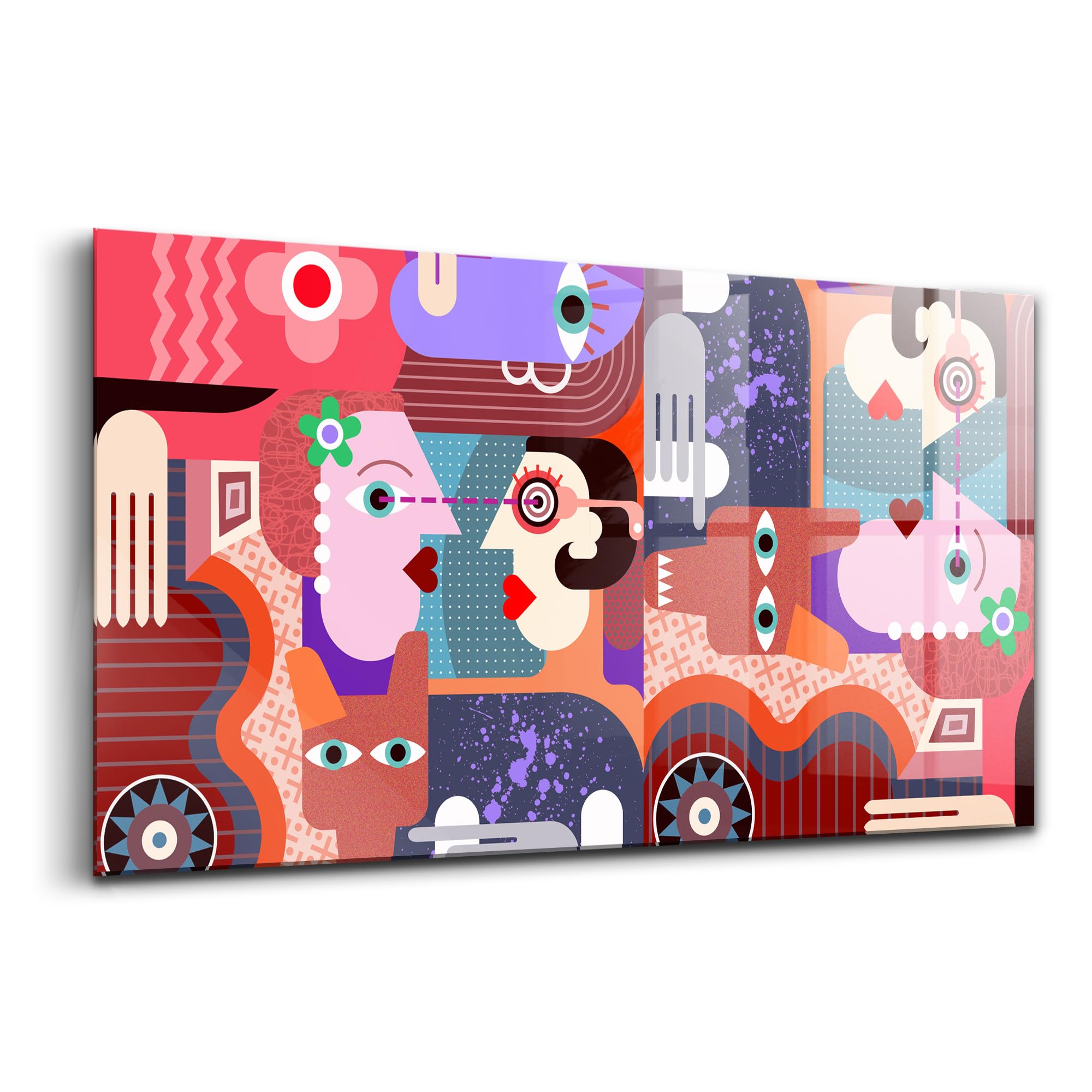 Wallart peinture sur verre coloré moderne 120x60cm Wallfluent expressions - 6