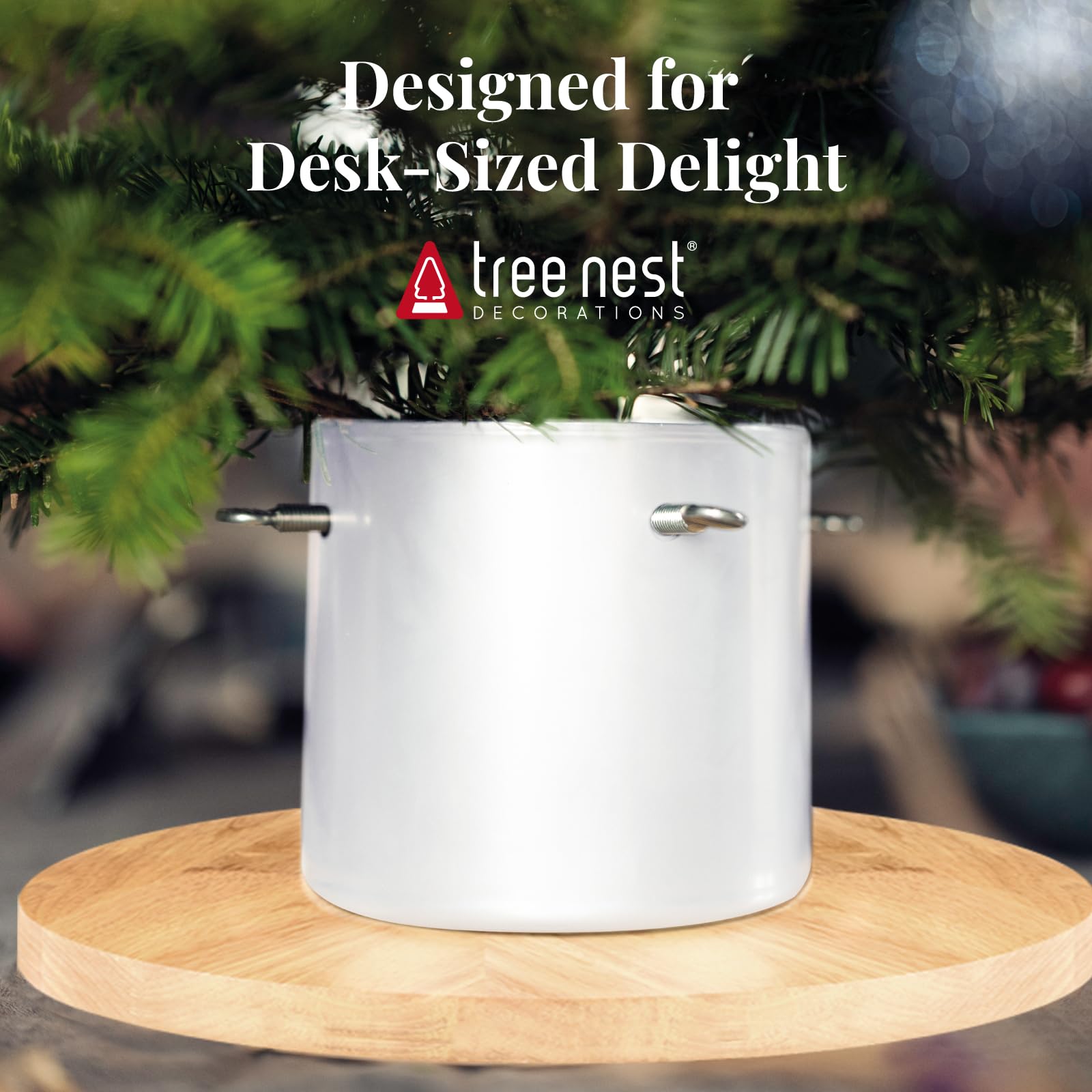 Tree Nest Christbaumständer Weihnachtsbaumständer Baumständer Tannenbaumständer Weihnachtsbaum Standfuß Ständer mit Wasserbehälter - Moonlight Christmas Tree Stand für Bäume bis 2m, 3-9cm Stamm Weiß