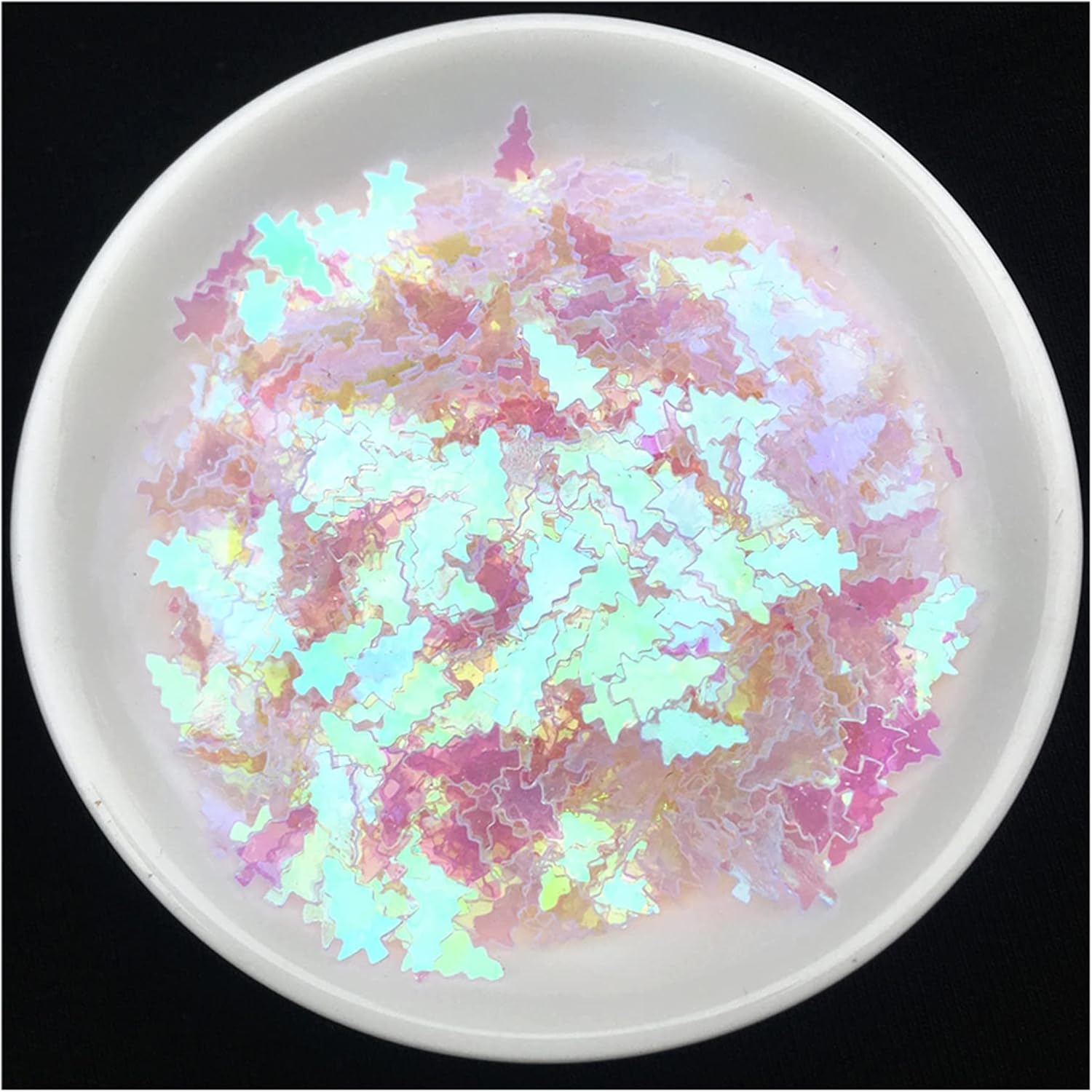 Washer,Stainless Washer, Paillettes Applique, 2000Pcs/Lot 4 * 8mm AB Transparent PVC Flat Tree Shape Loose Sequins Wedding Craft(Ab Blue)