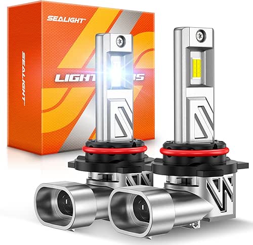 SEALIGHT 9012 Light Headlight Bulbs, 800% 44,000LM Super Bright, 1:1