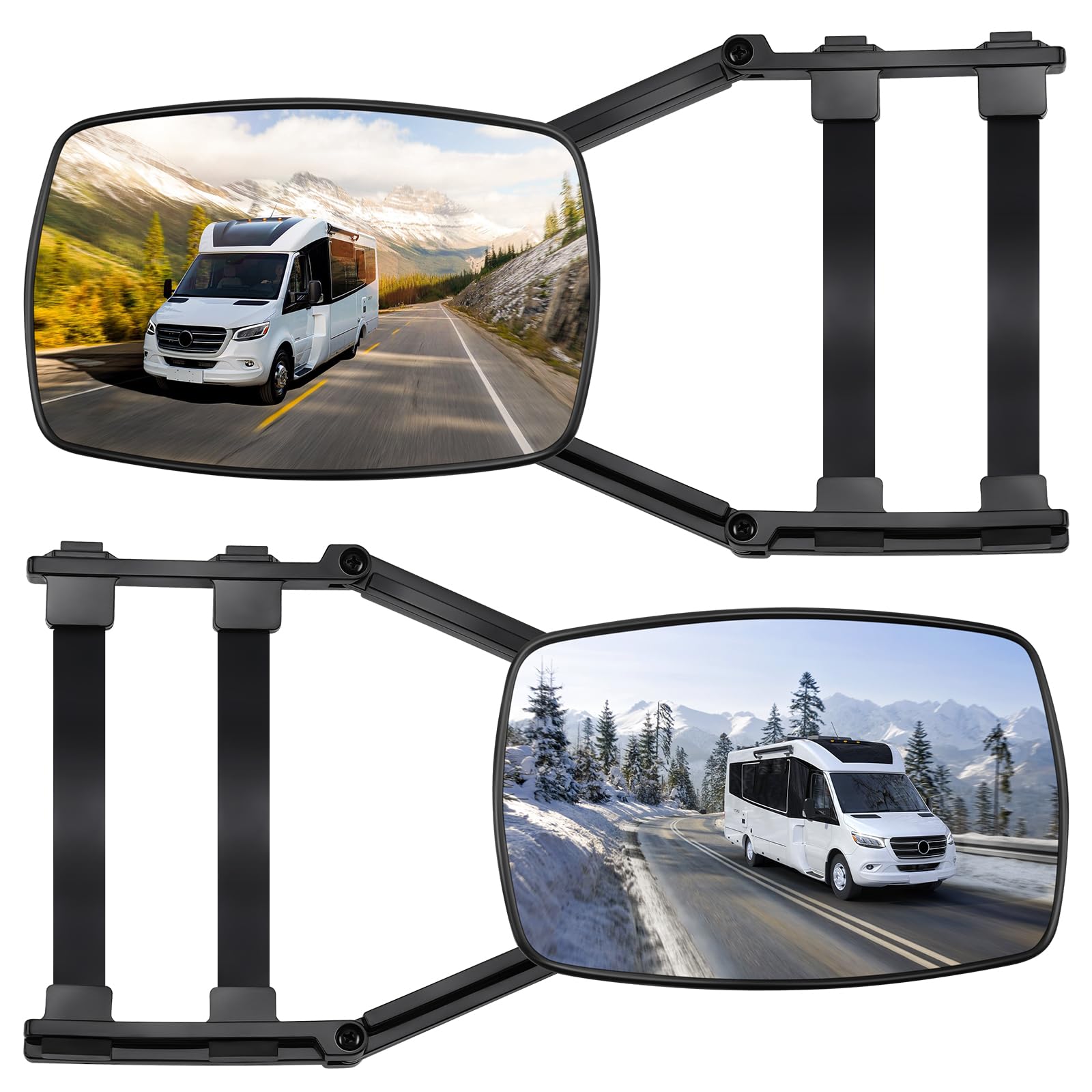 KAOLALI Espejos Caravana Coche, Retrovisores Caravana, 2Pcs Espejos de Remolque Towing, Espejo Retrovisor de Extensión, para Remolque Furgoneta Camion Universal