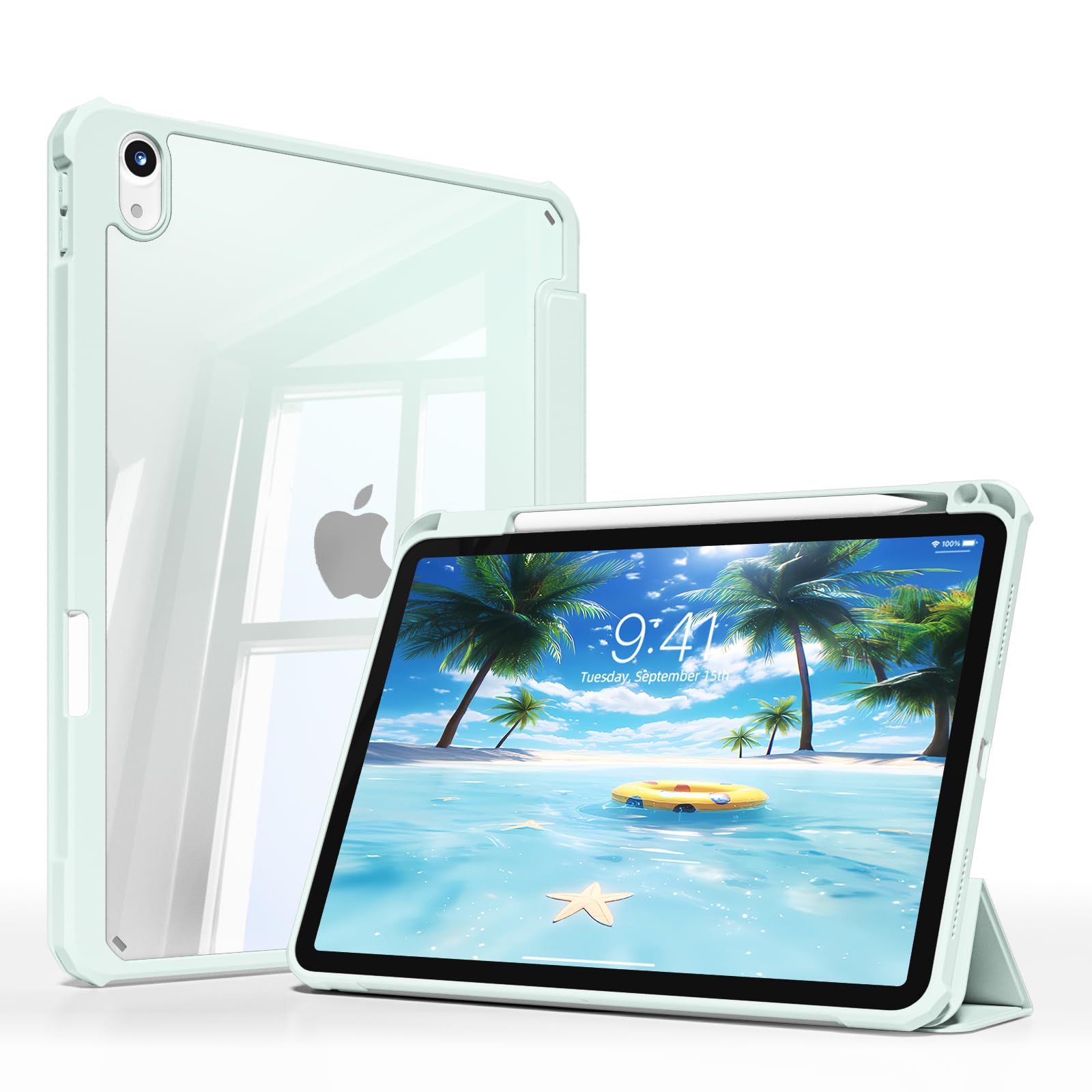 GKABXY Case for iPad Air 11 inch M2/M3 (2024/2025), iPad Air 5th/4th Generation (2022/2020) 10.9 Inch-Shockproof Cover with Clear Back Shell, 2nd Gen